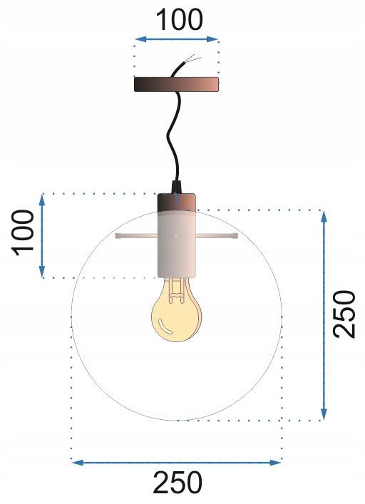 Lampa sufitowa wisząca szklana Lassi 25 cm APP307-1CP Czarna