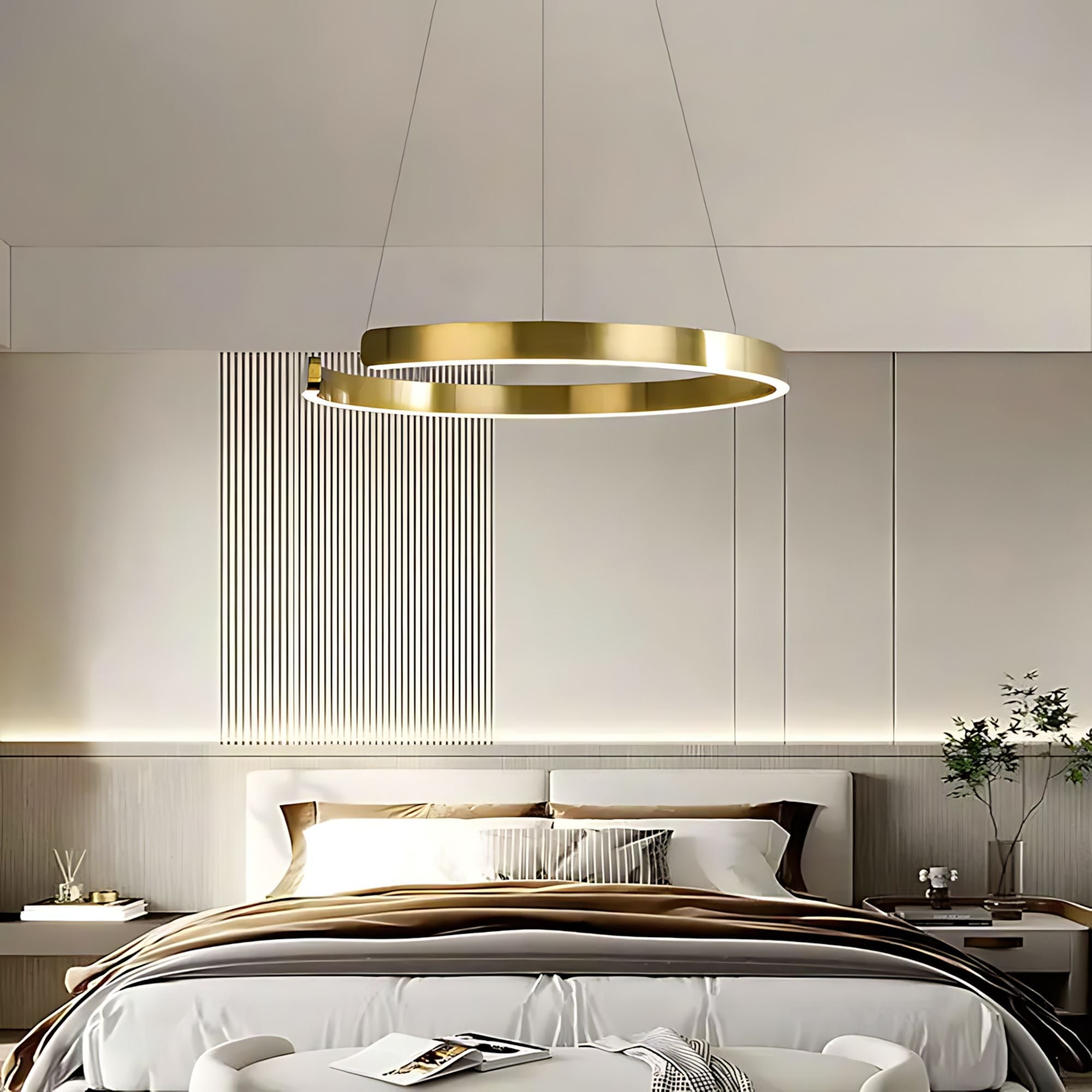 Lampa Wisząca Led Lhj053-cp1 C Złota Szczotkowana 60cm  6