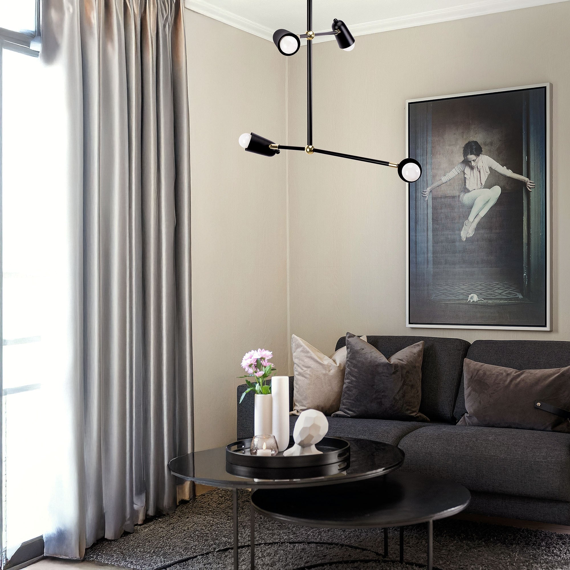 Lampa Wisząca 4-ramienna APP1708-4CP Czarna + Złoto  12
