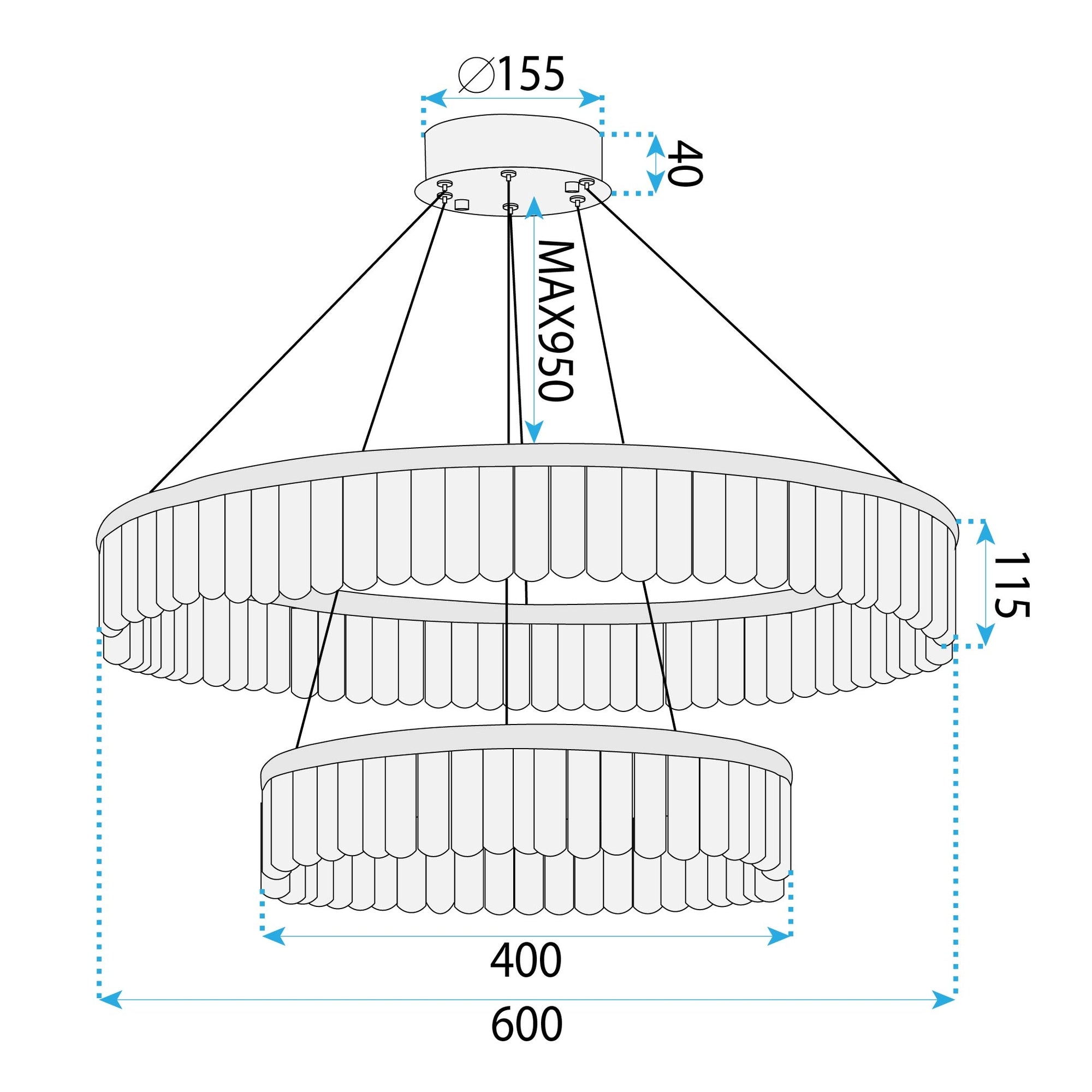 Lampa wisząca LED APP1750-CP Złota + Pilot  9
