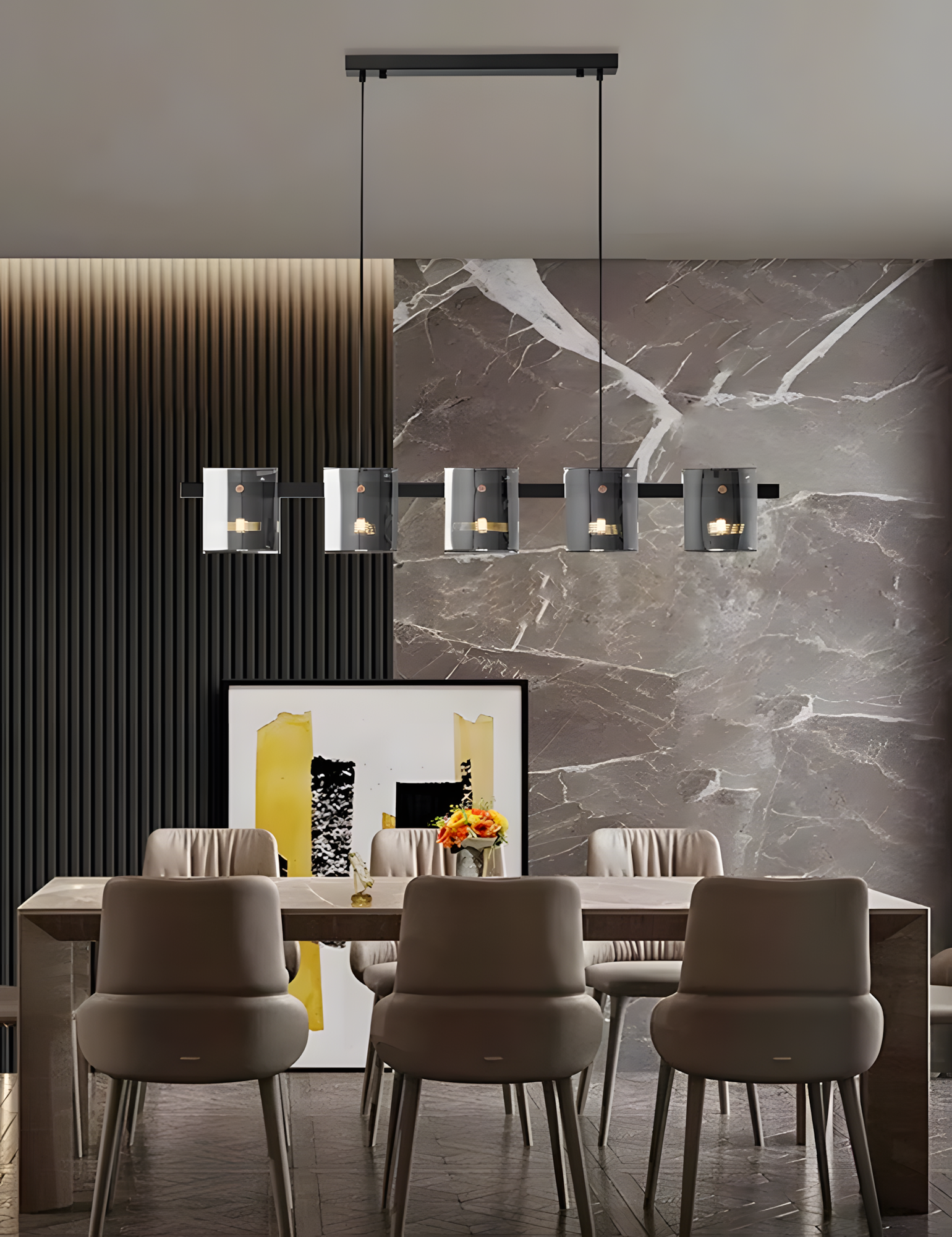Lampa Wisząca 5-punktowa APP1706-5CP Grey G9  6