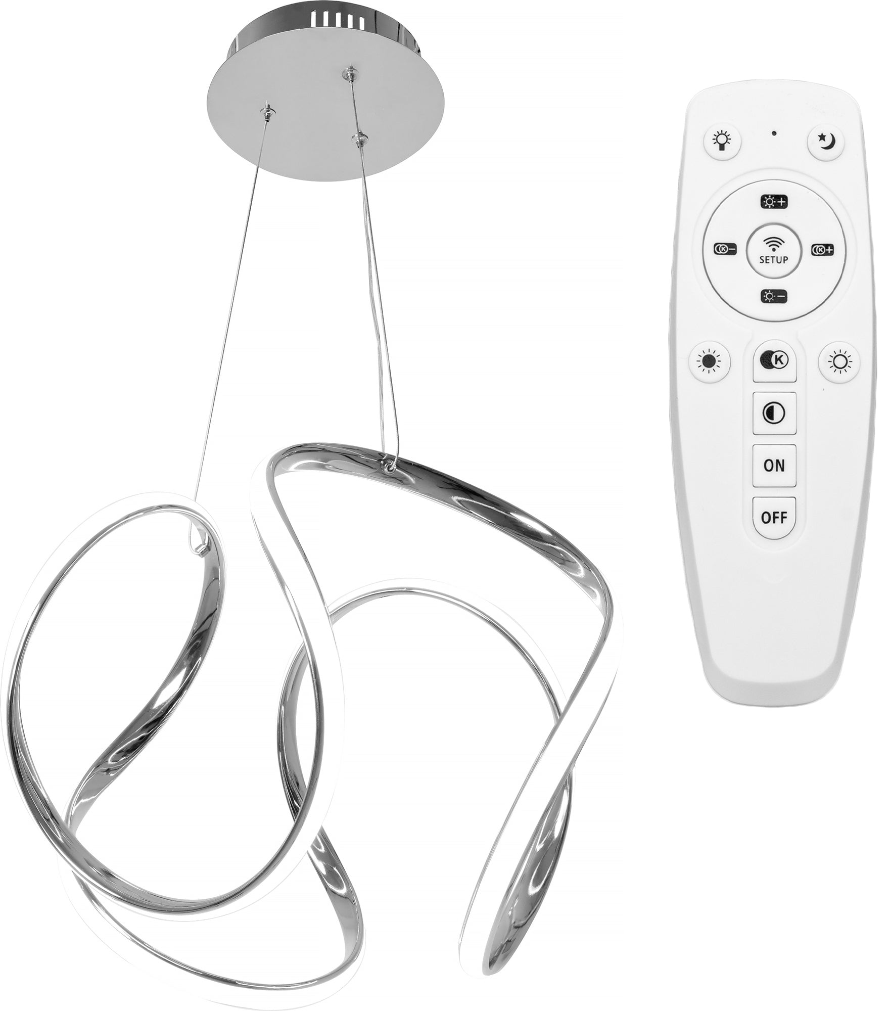 Lampa Sufitowa Wisząca Nowoczesna Led + Pilot App385-cp Chrom  1