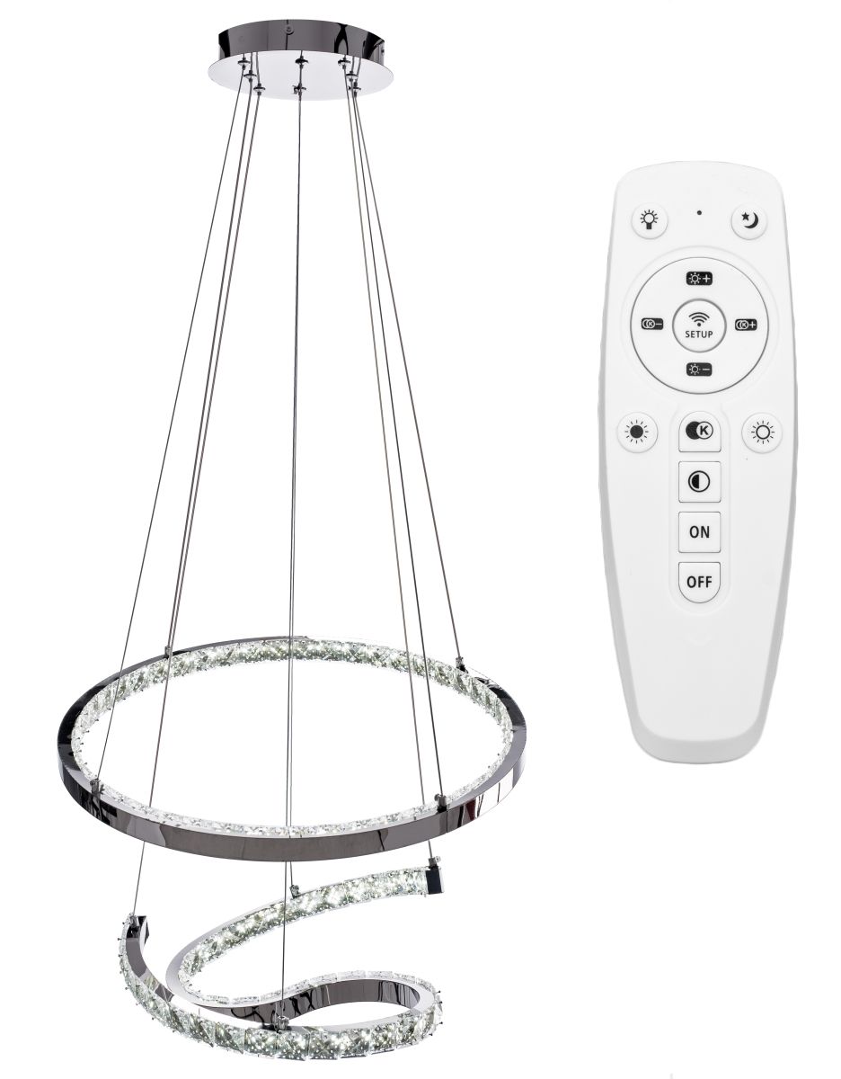 LAMPA KRYSZTAŁOWA WISZĄCA RING LED APP773-2CP