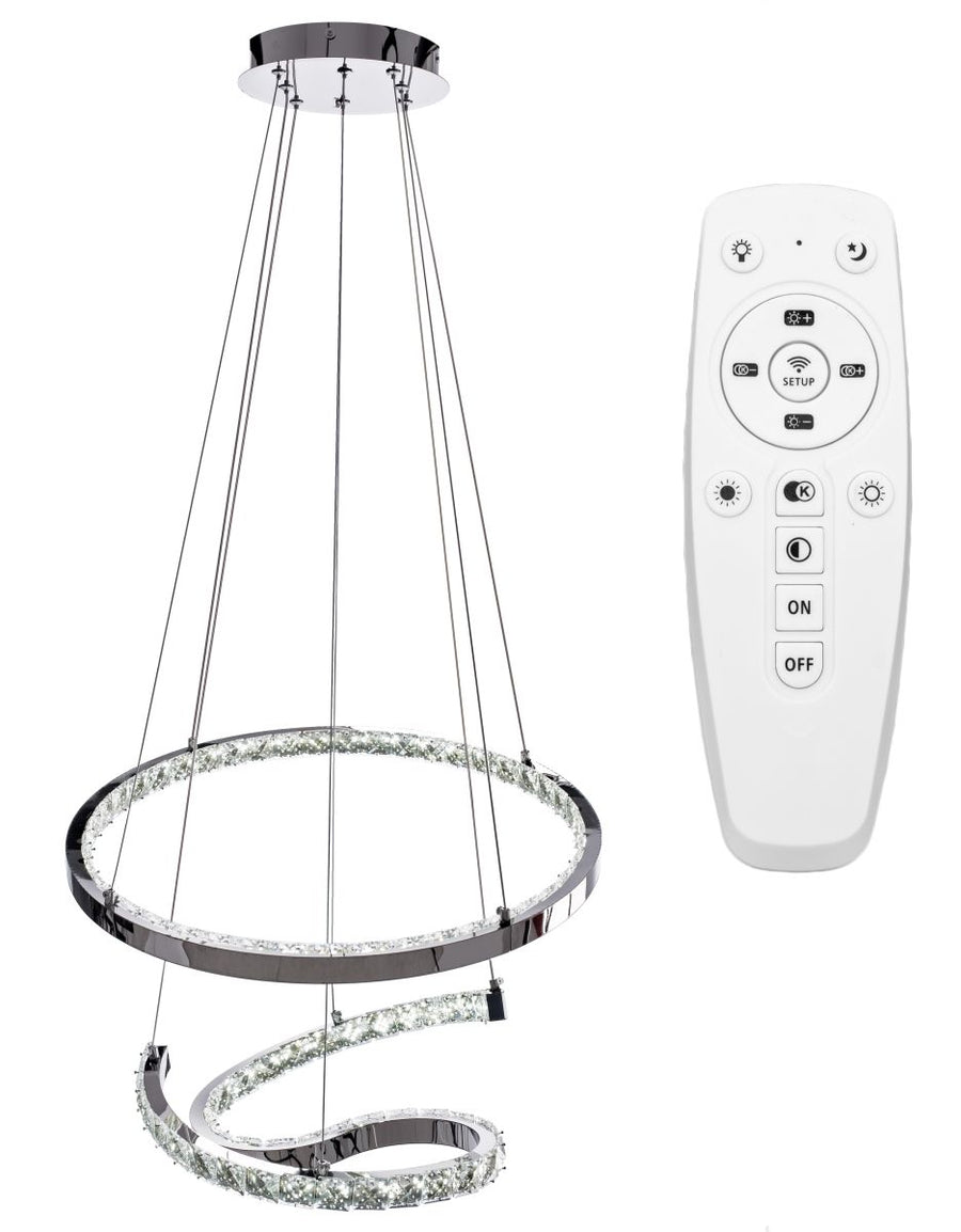 LAMPA KRYSZTAŁOWA WISZĄCA RING LED APP773-2CP