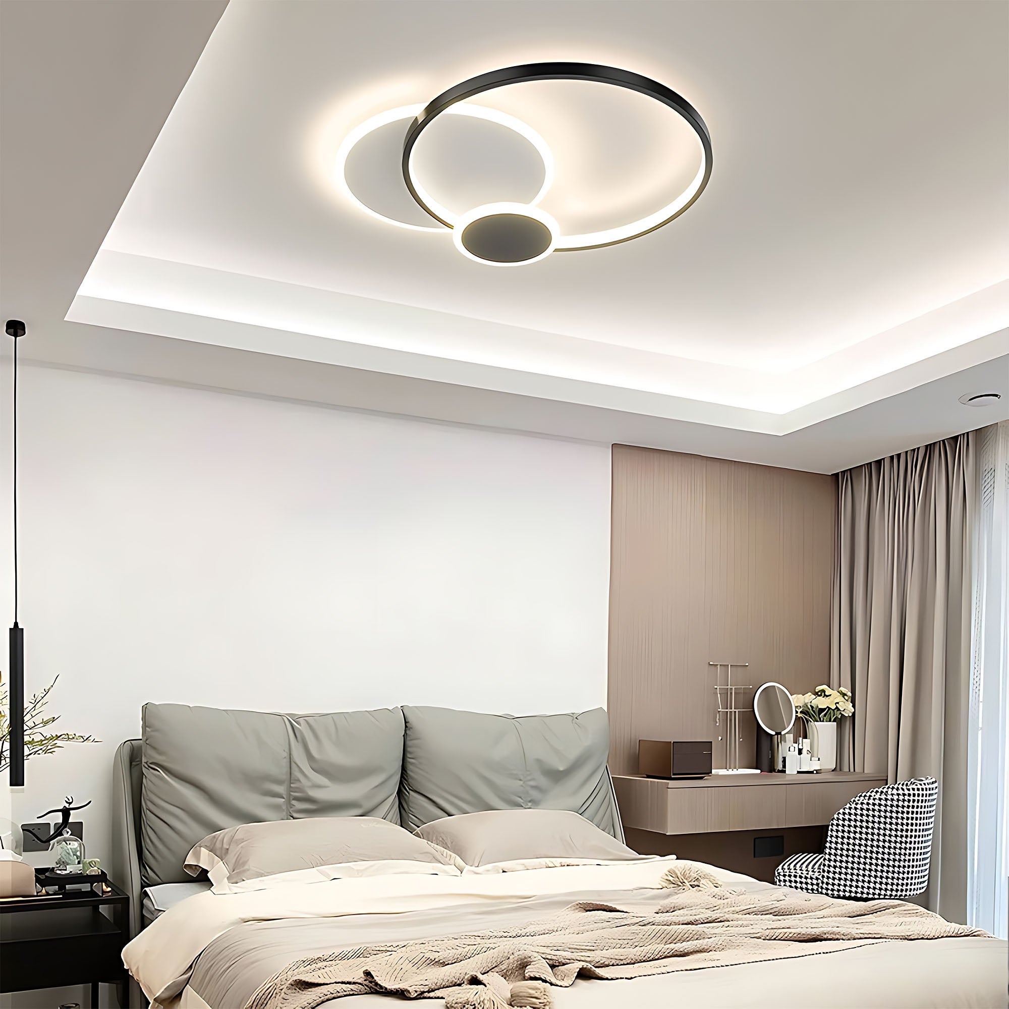 Lampa sufitowa APP1709-C plafon LED Czarny + pilot  2
