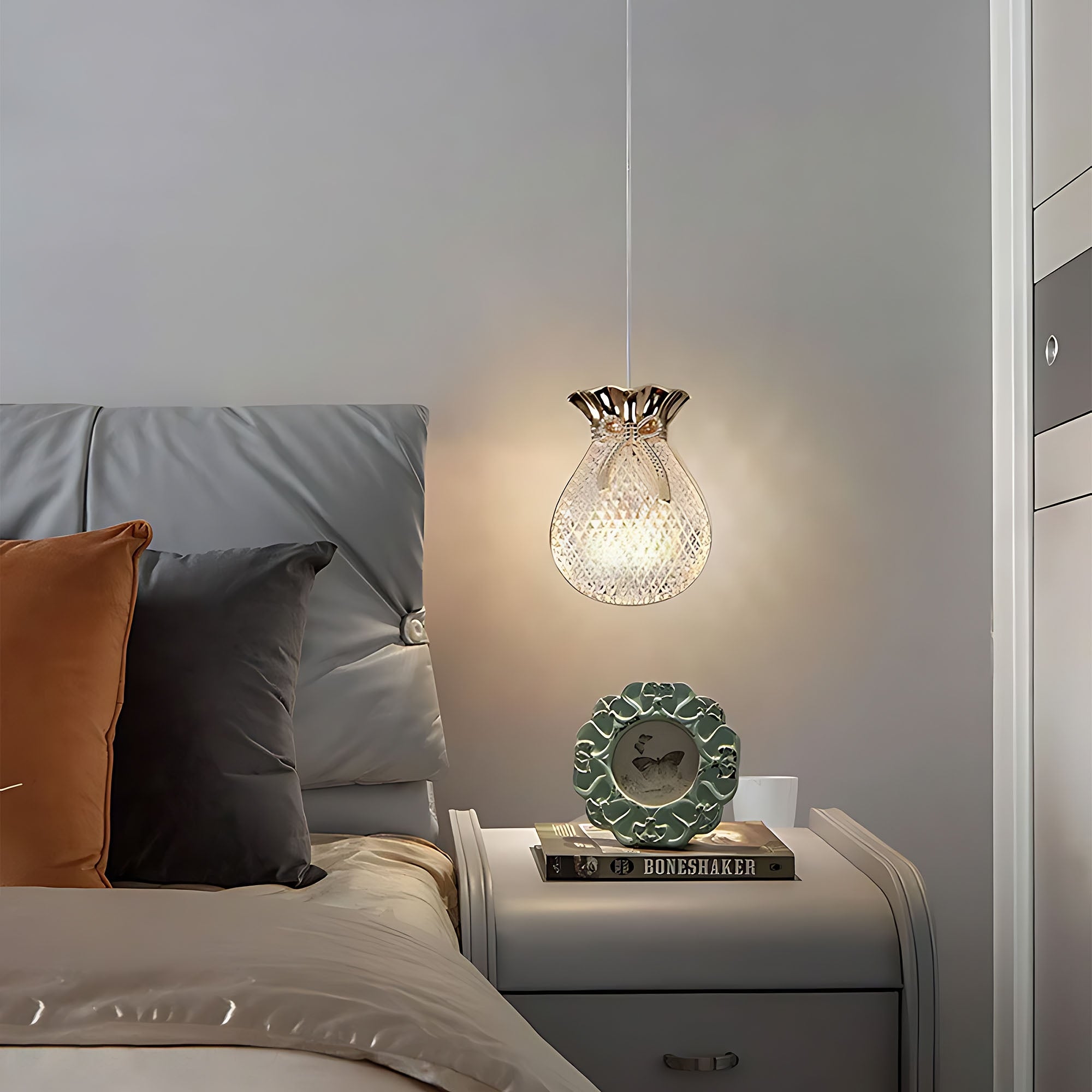 Lampa Sufitowa Wisząca Lhj107-1cp Jasne Różowe Złoto  18