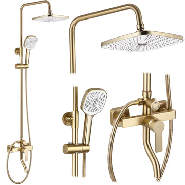 Zestaw Prysznicowy REA ARGUS ZŁOTA SZCZOTKOWANA GOLD BRUSH