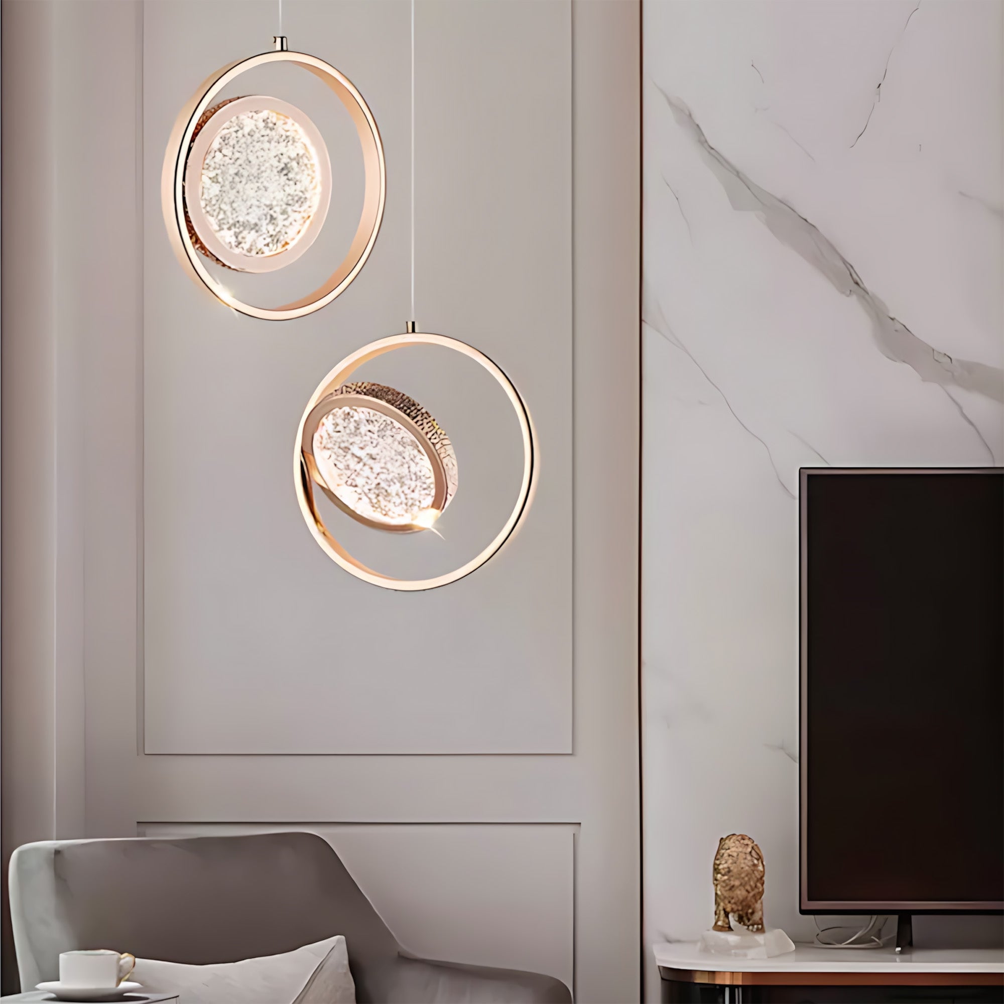 Lampa Wisząca Led Lhj106-1cp Jasne Różowe Złoto  5