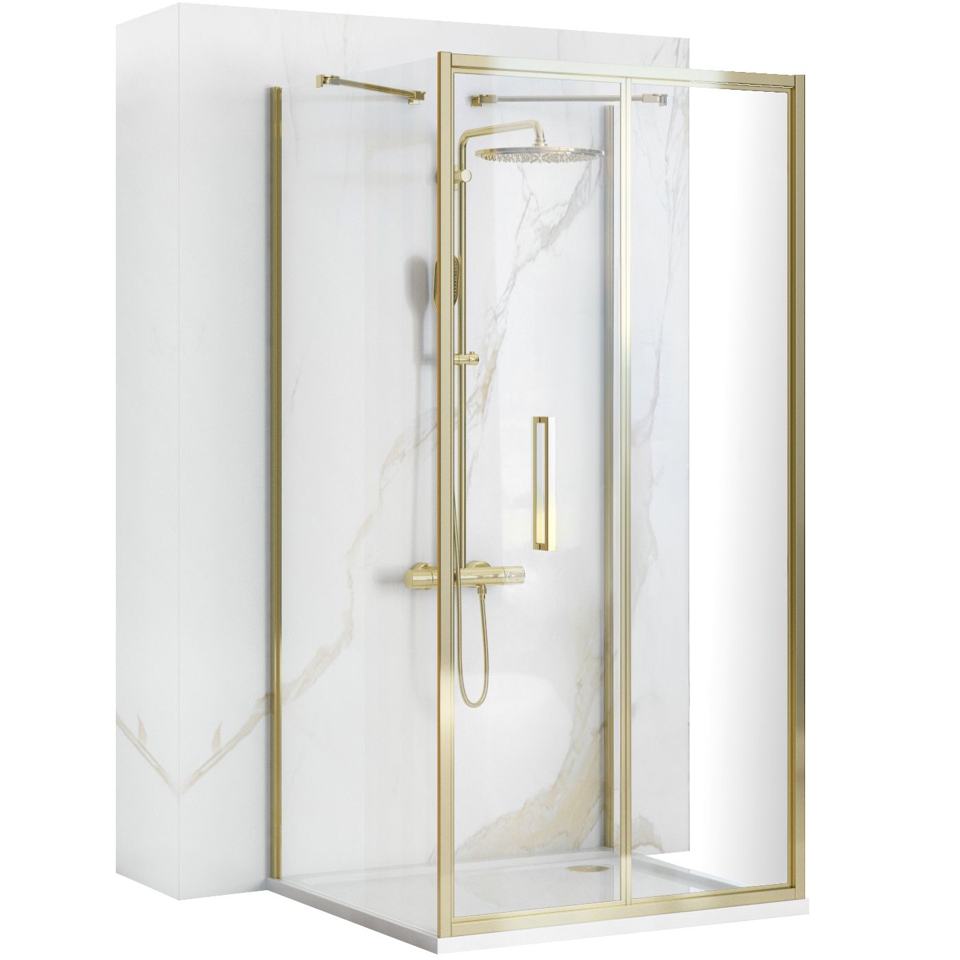 Kabina Prysznicowa Przyścienna Rapid Fold Gold 100x100