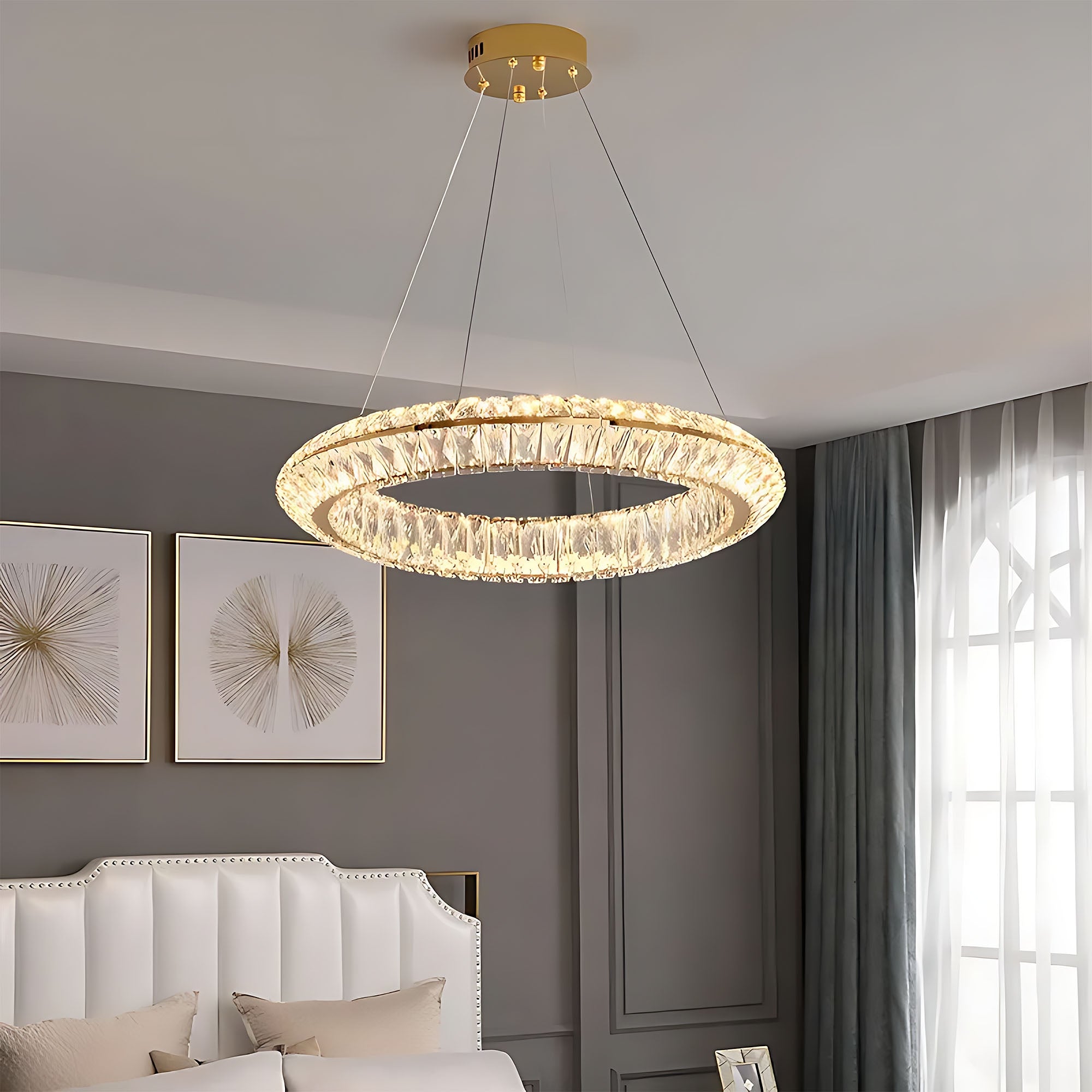 Lampa Sufitowa Wisząca Led App1768-cp Złota 60cm  2