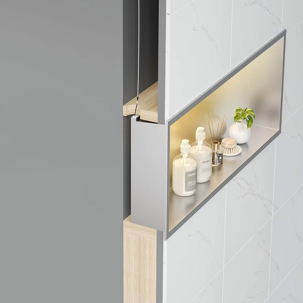 Półka Wnękowa Łazienkowa Led 30x60 Stal Szczotkowana  6