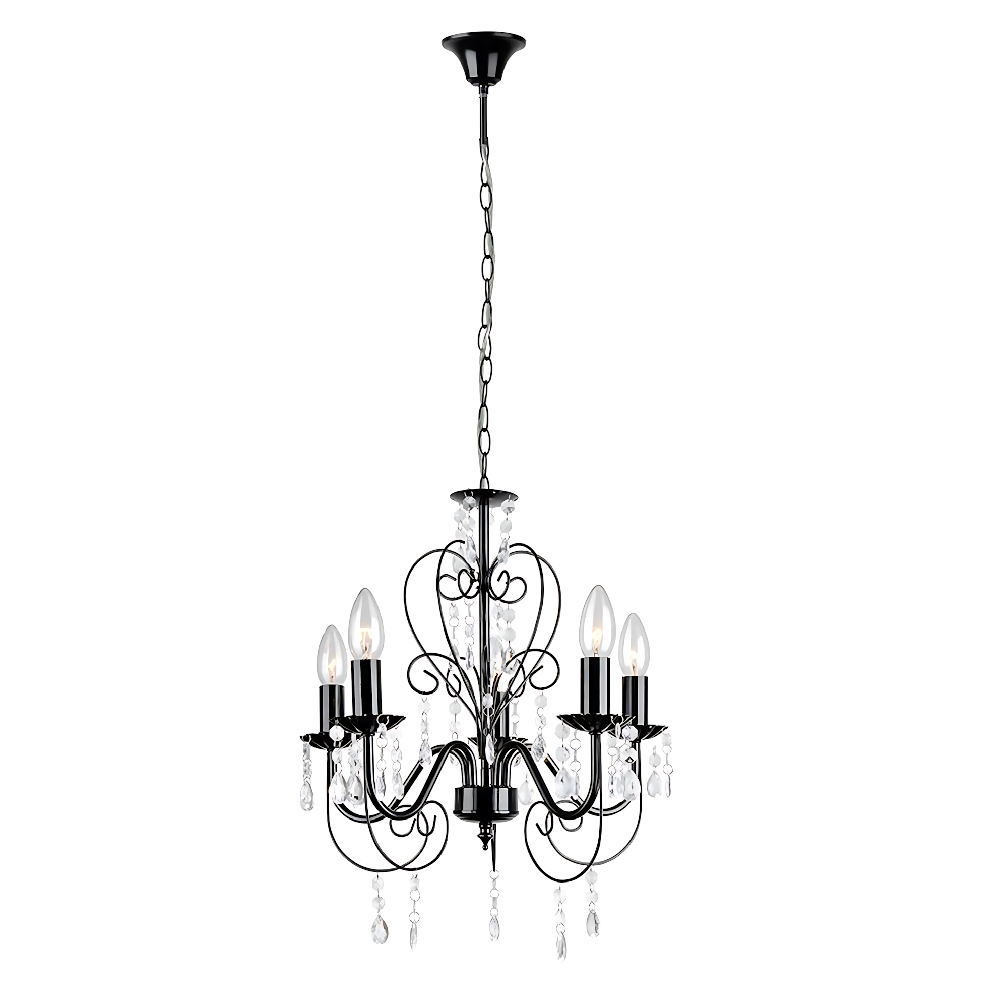 Lampa Sufitowa Wisząca Ebt010-5cp Czarna  1