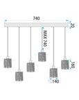 Lampa Sufitowa Wisząca APP1822-6CP Nature Black  5