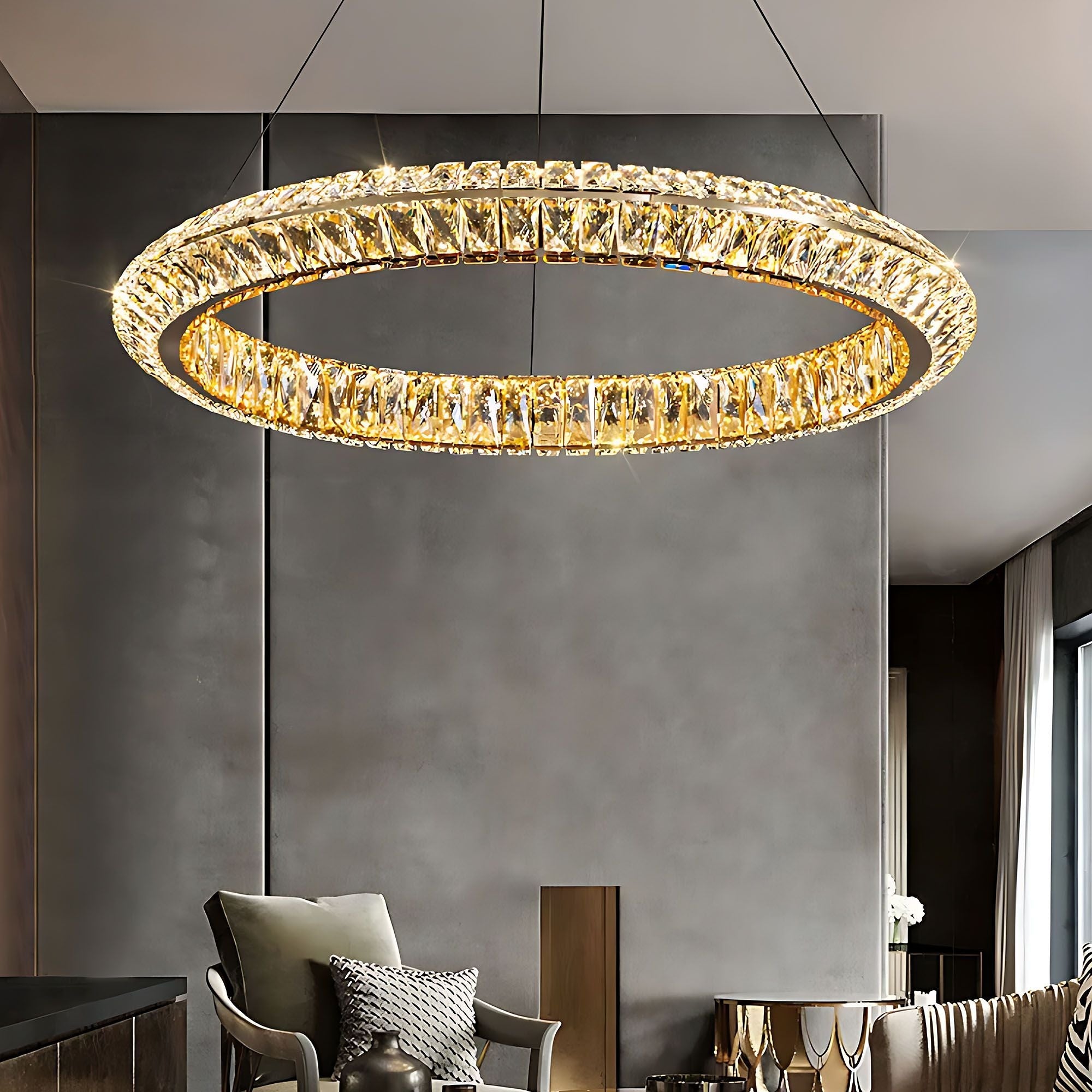 Lampa Sufitowa Wisząca Led App1769-cp Złota 80cm  12