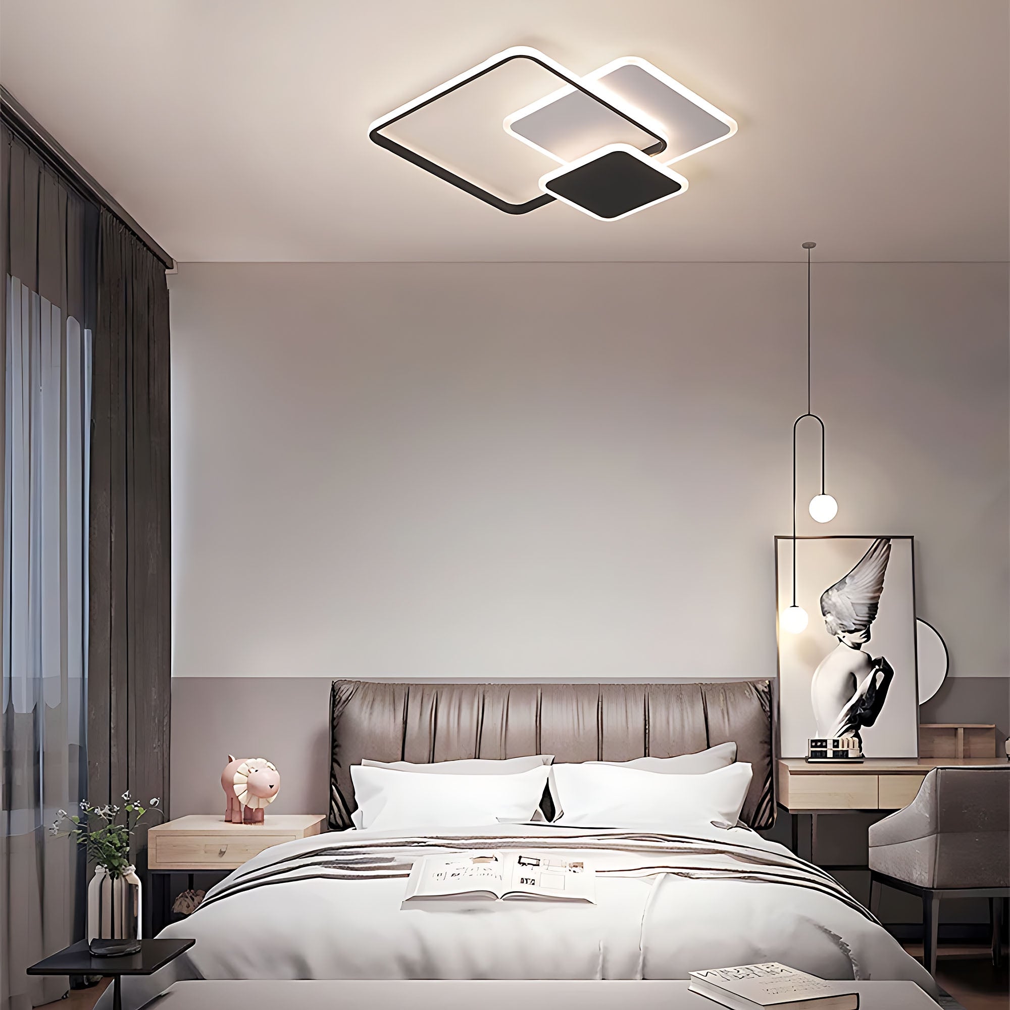 Lampa Sufitowa Lhj079-c Plafon Led Czarna  6