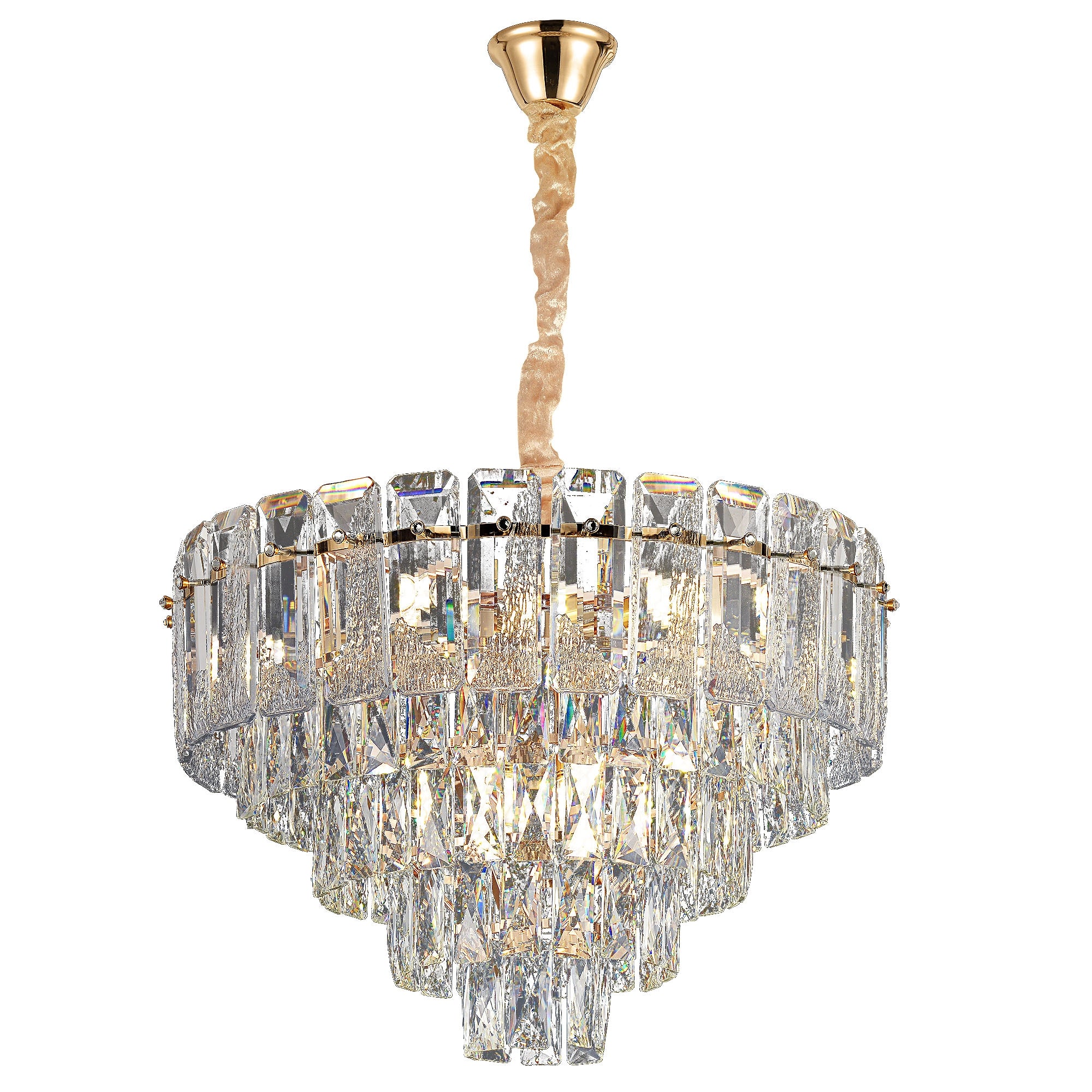 Lampa Wisząca Z Kryształami G056-cp 50cm Złota  1