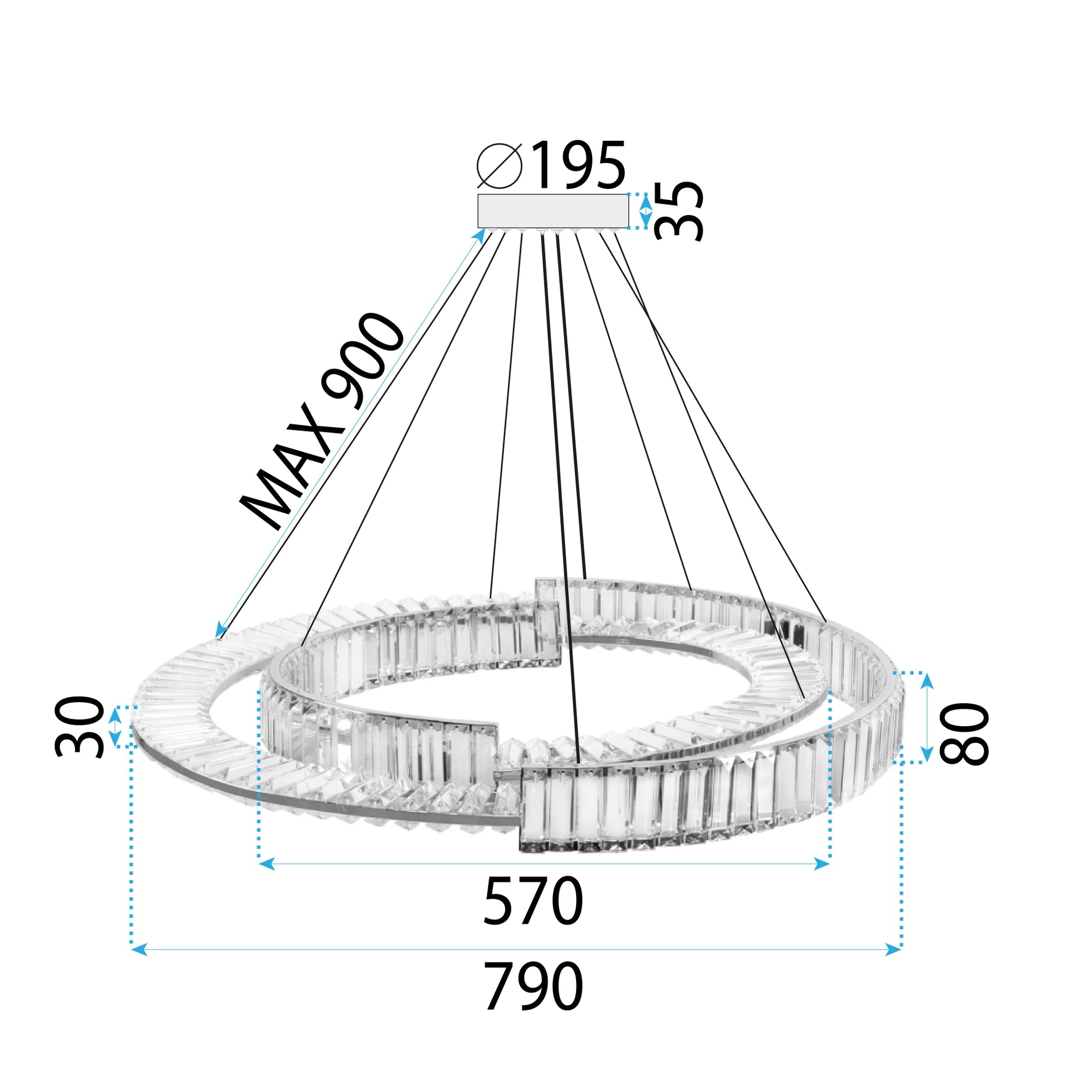 Lampa Wisząca Led App1525-cp60/80 Chrom  10