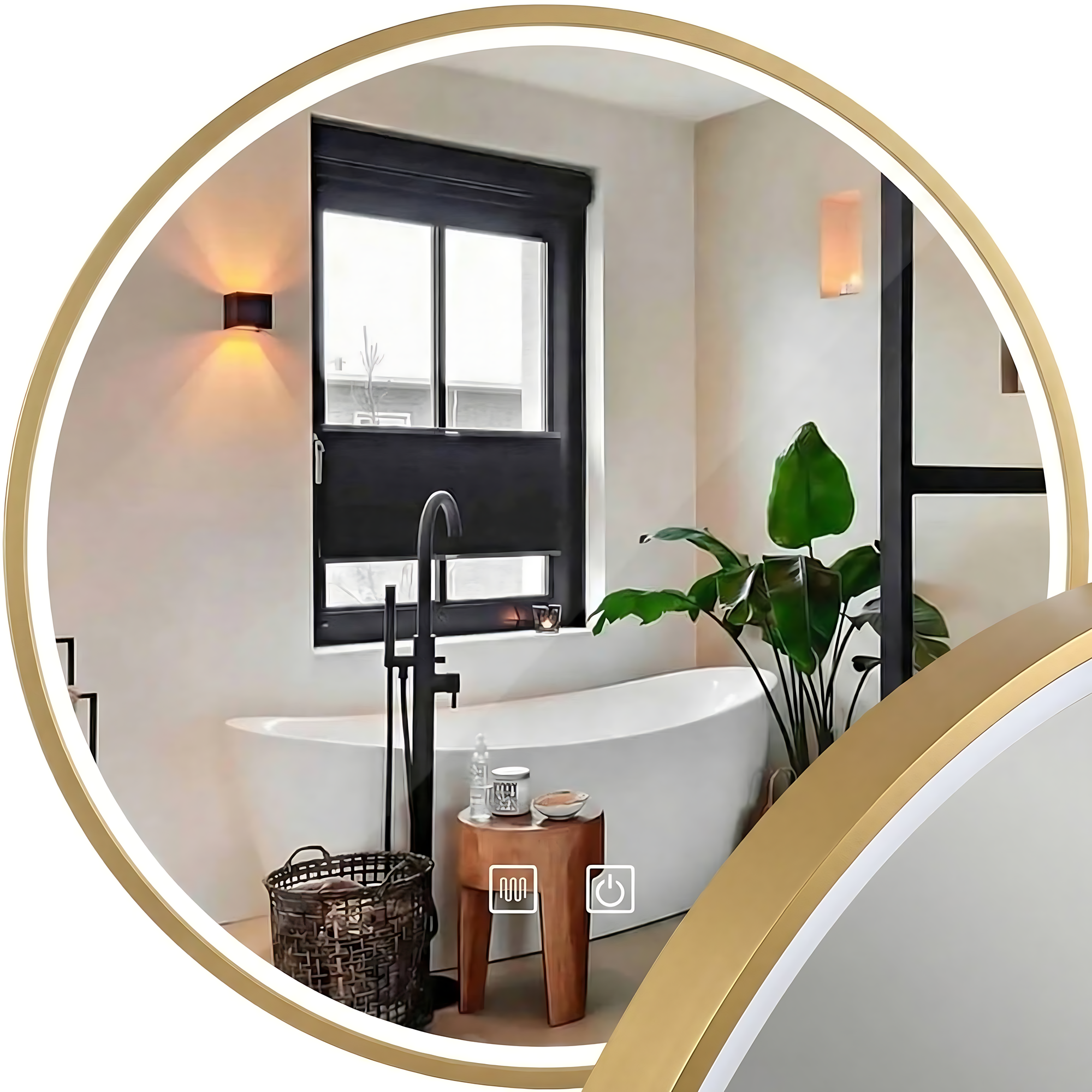 LUSTRO ŚCIENNE LED 70cm MMJ Złote Szczotkowane  1