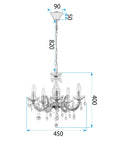 Lampa Sufitowa Wisząca Ebt001-5cp Transparent  6