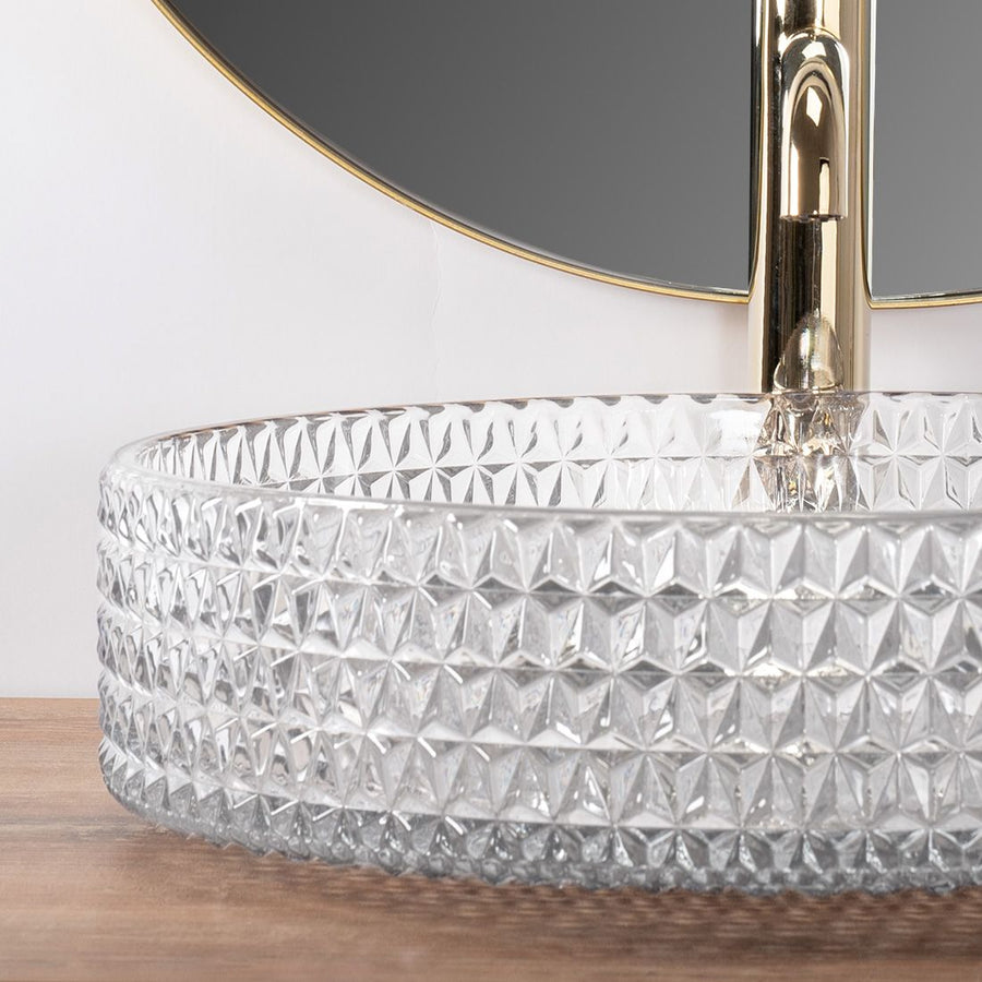 Umywalka nablatowa Rea Cristal Transparent 39