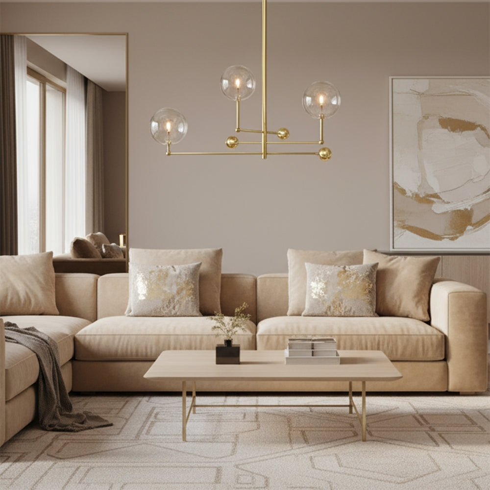 Lampa Wisząca Szklane Kule 3 szt APP918-3CP Złota  5