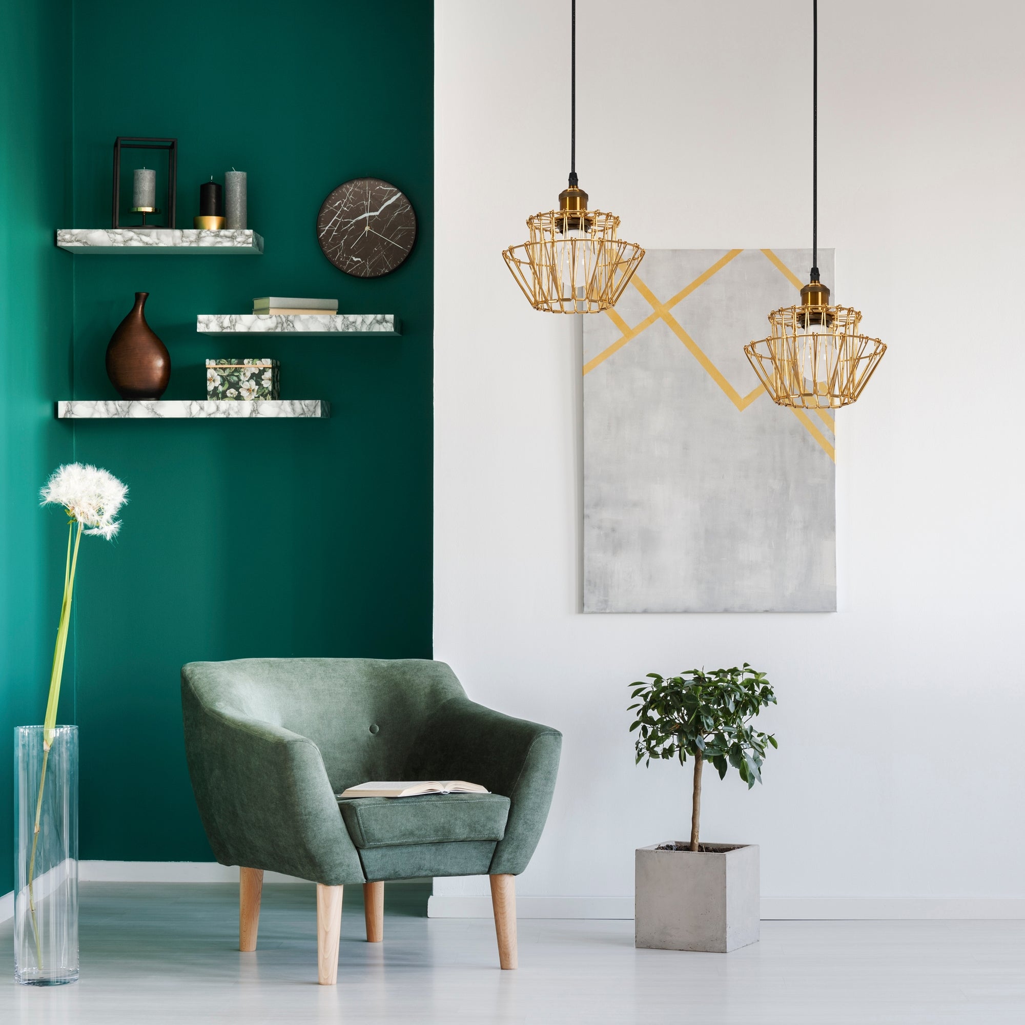 Lampa Sufitowa Wisząca APP942-1CP Set 36cm Złota  6