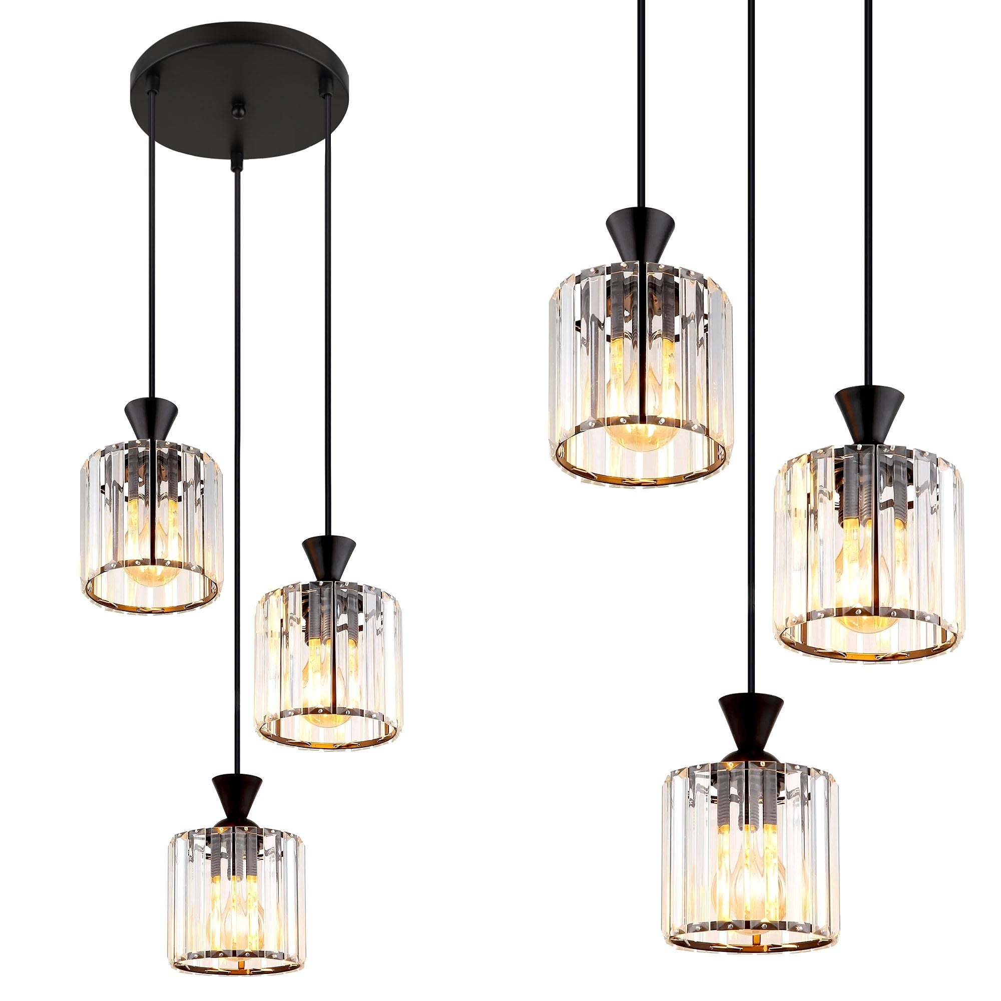 Lampa Sufitowa Wisząca Ebt025-3cp Czarna  1