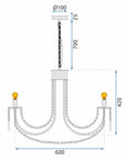 Lampa Kryształowa Żyrandol APP765-6CP Złota