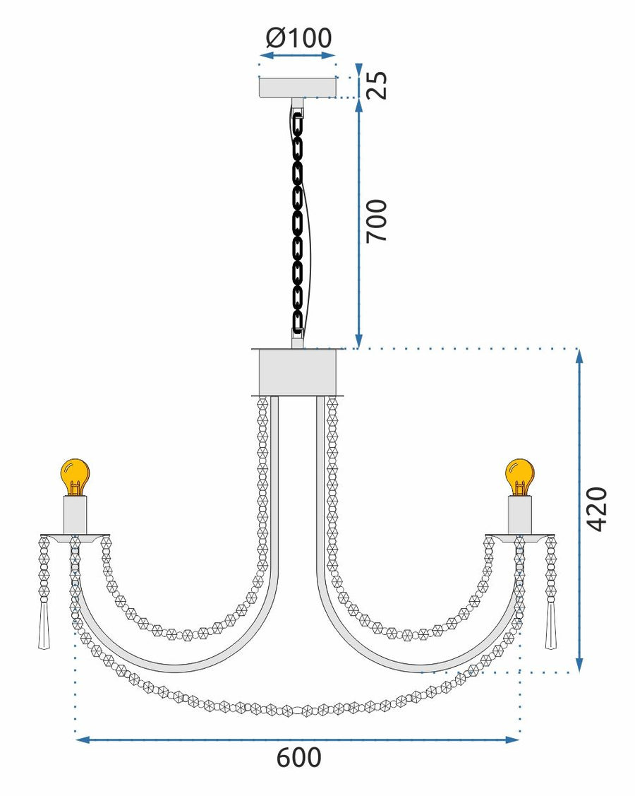 Lampa Kryształowa Żyrandol APP765-6CP Złota