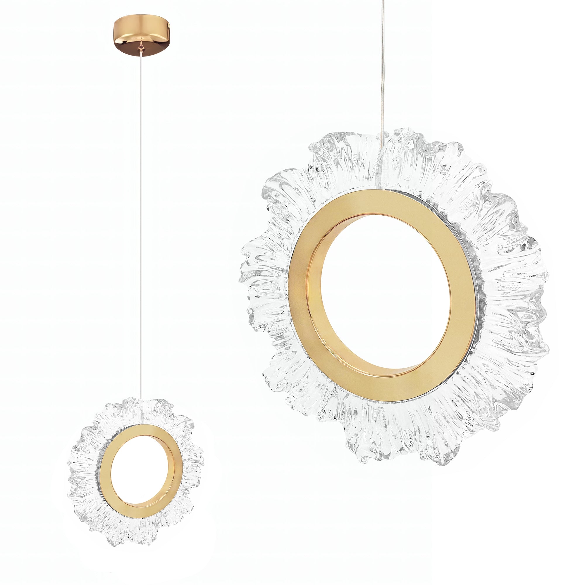 Lampa Sufitowa Wisząca Led Lhj102-1cp Złota  1