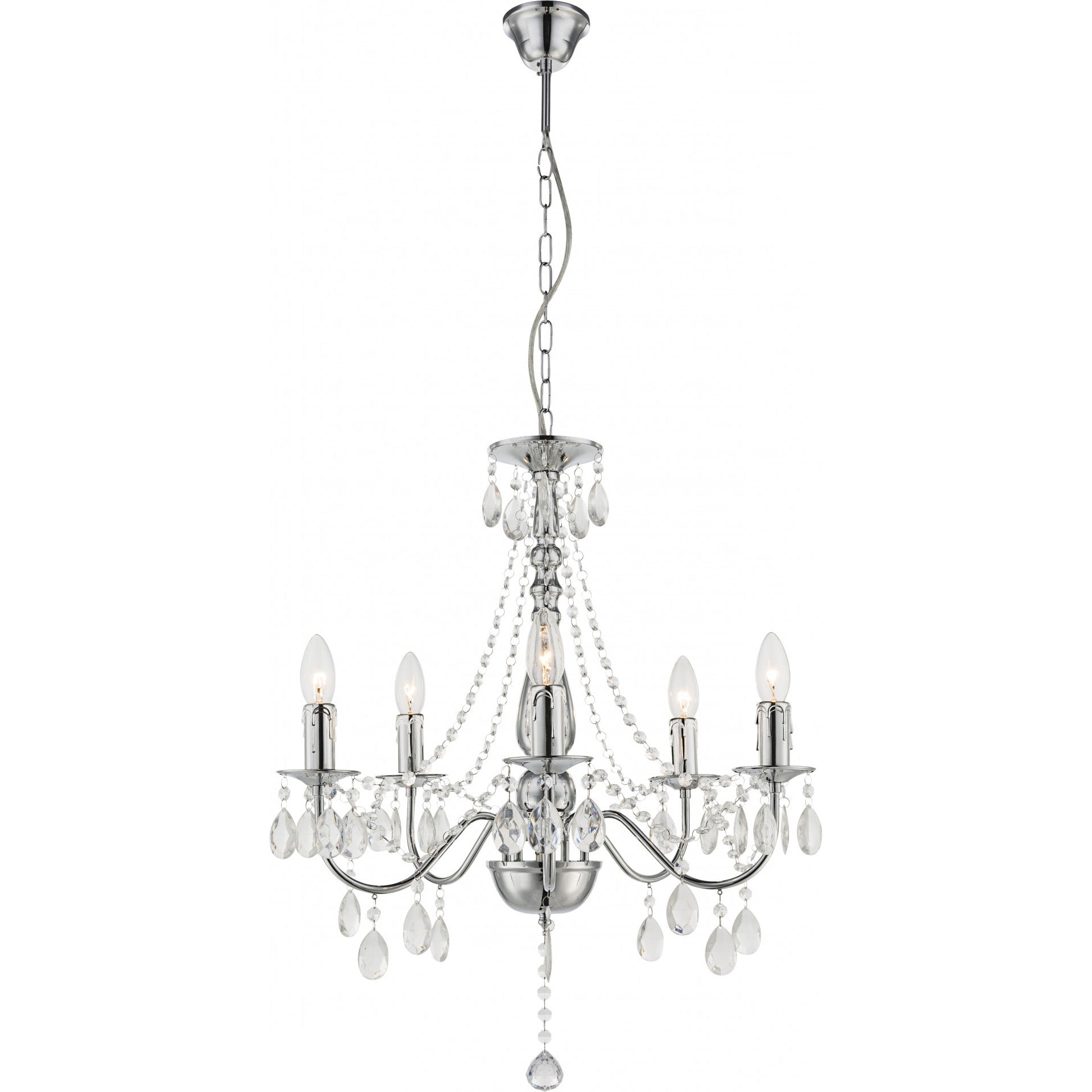 Lampa Sufitowa Wisząca Ebt014-5cp Chrom  7