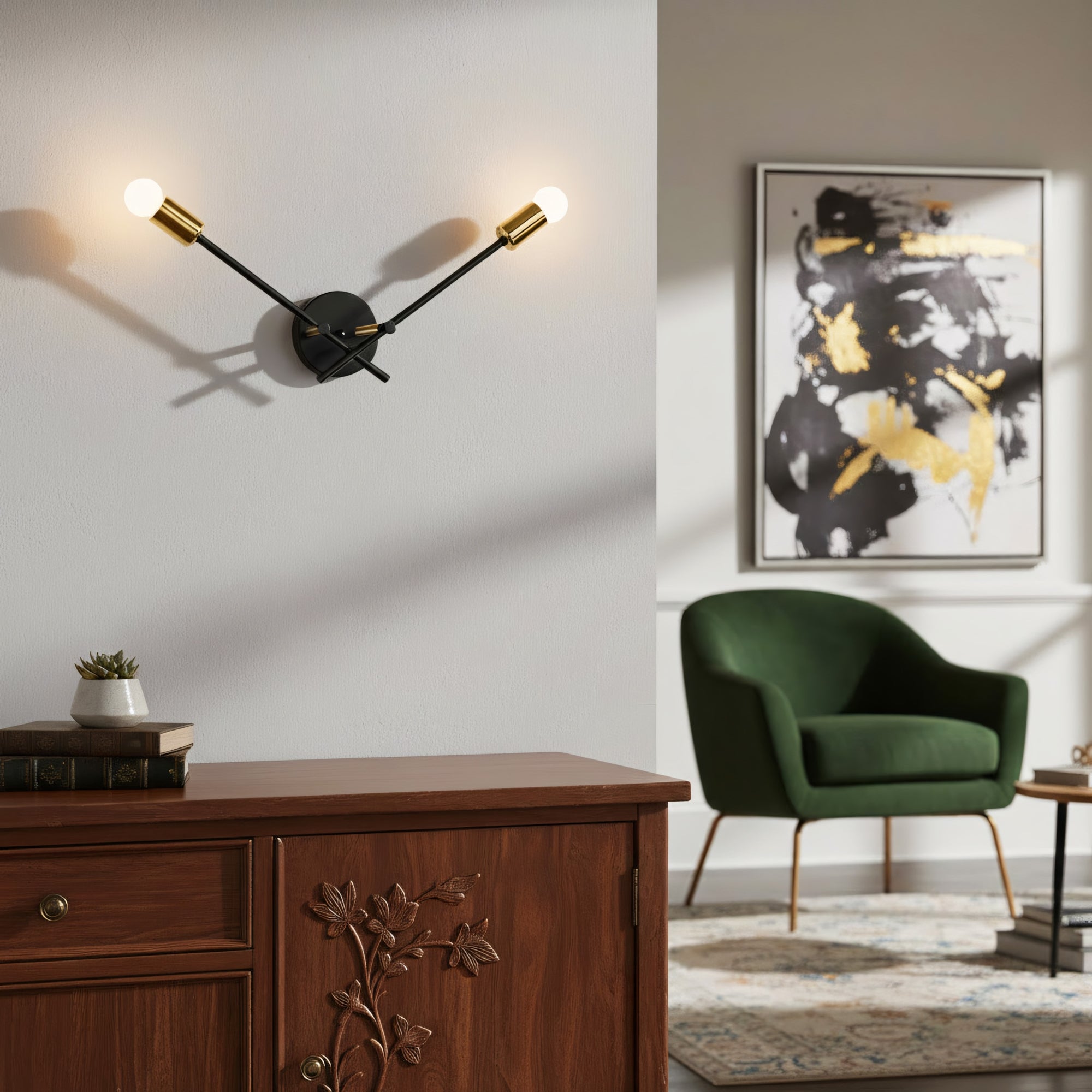 LAMPA ŚCIENNA KINKIET APP1119-2W Czarna  5