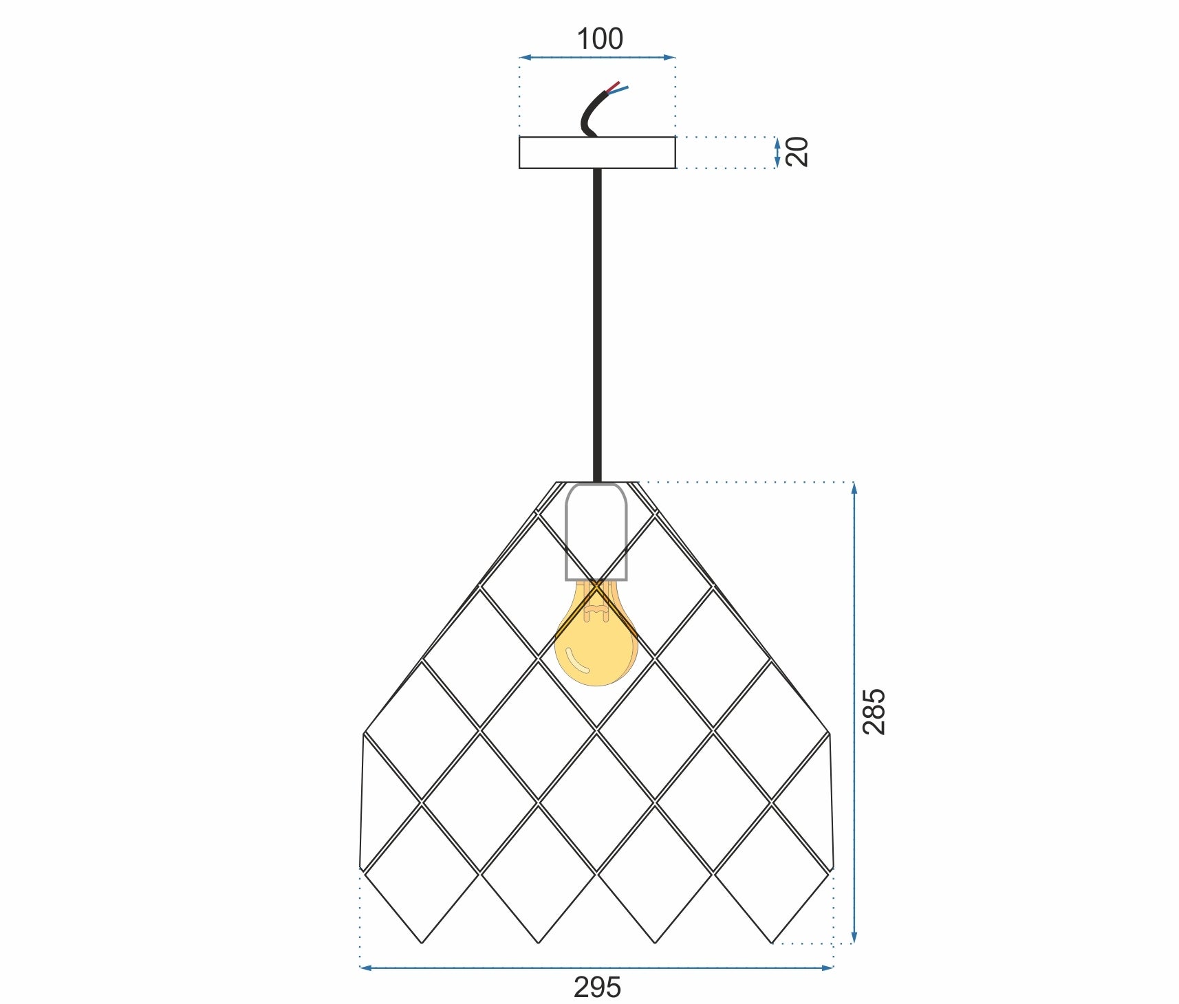 Lampa Sufitowa Wisząca Metalowa APP339-1CP Zielona  5