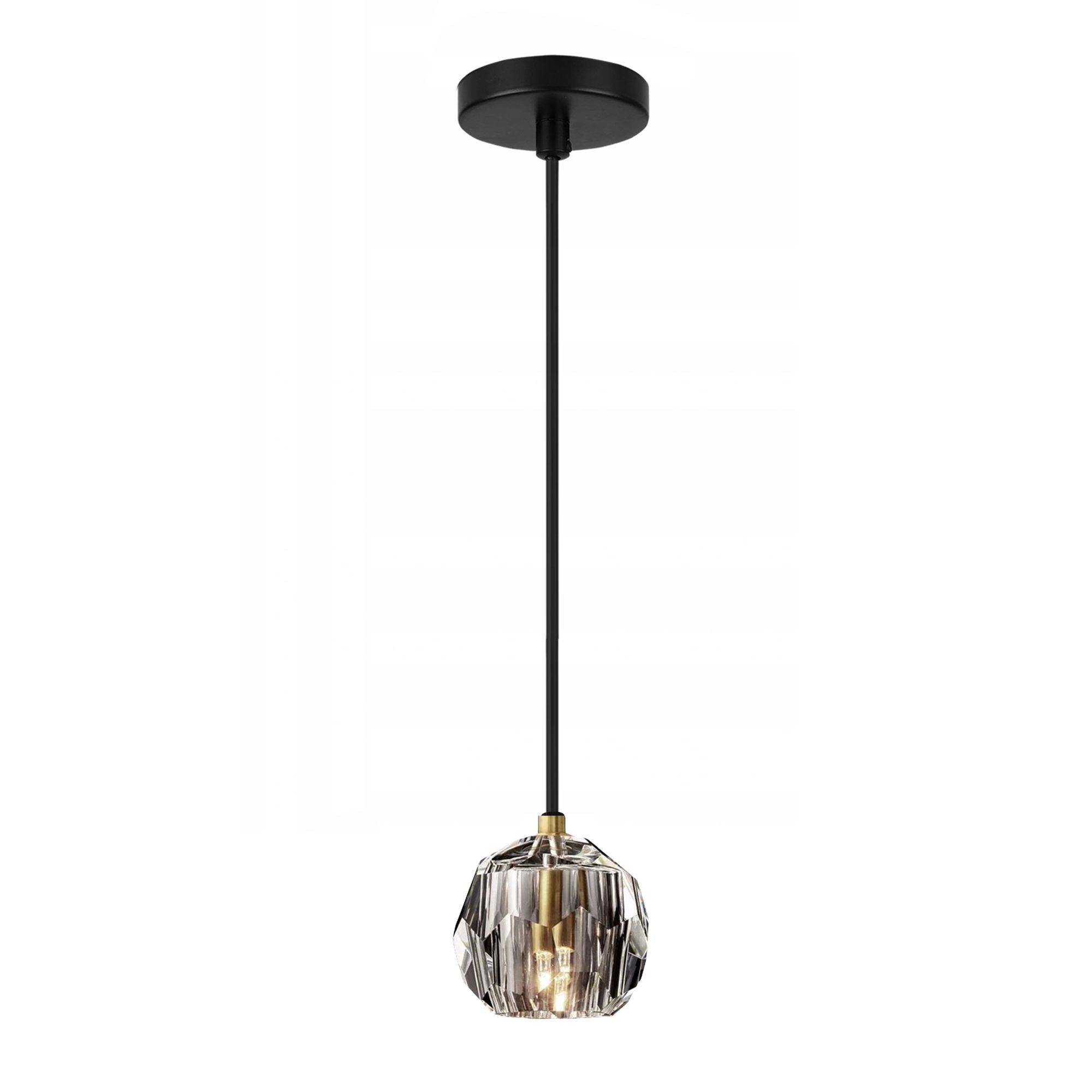 Lampa Sufitowa Kryształ APP586-1CP Czarna