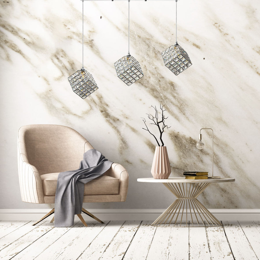 LAMPA WISZĄCA GLAMOUR KOSTKA APP721-1CP CHROM
