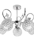 Lampa Kryształowa Żyrandol z Metalowymi Liśćmi APP636-5C