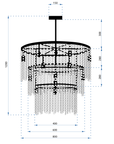Lampa kryształowa wisząca APP1314-CP Czarna