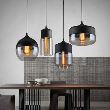 Lampa sufitowa wisząca szklana Zenit B Czarna  8