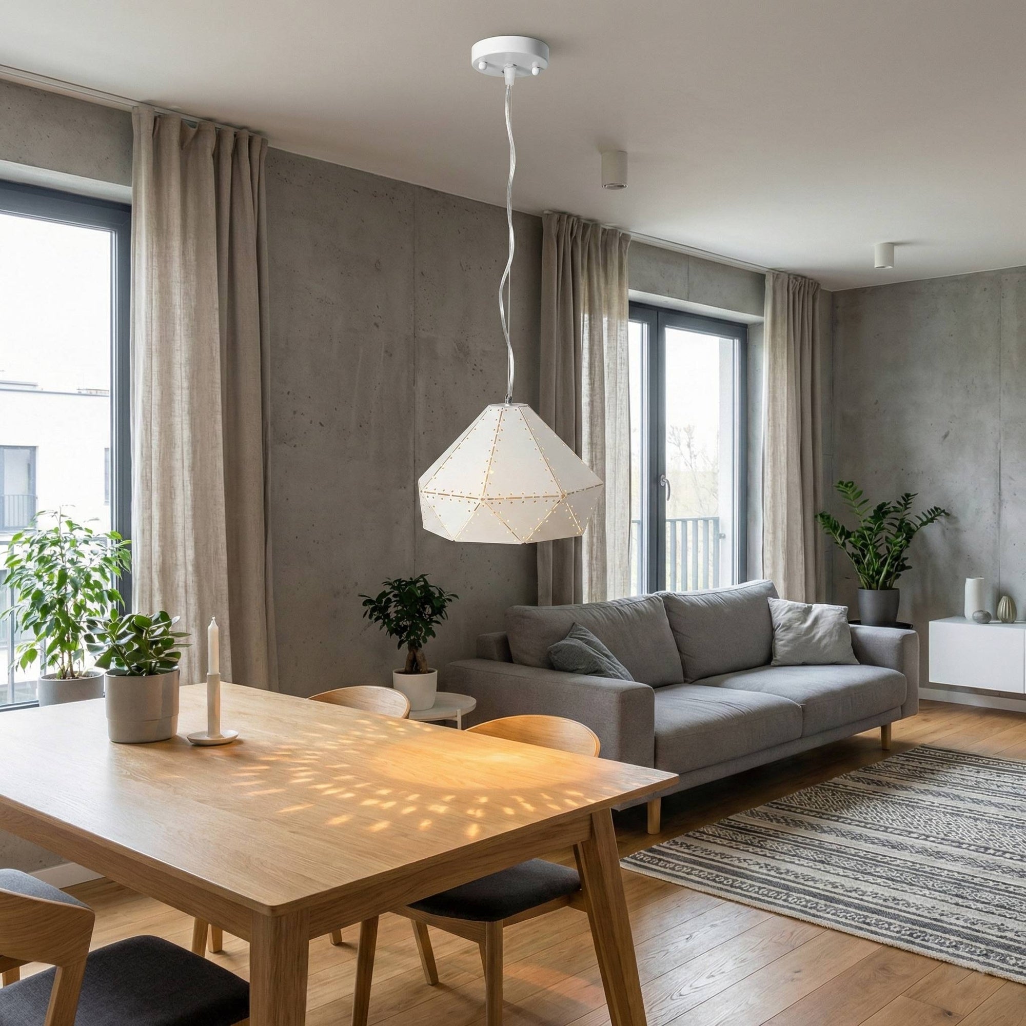 Lampa Sufitowa Wisząca Metalowa APP237-1CP Biała  10