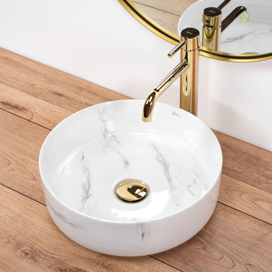 Umywalka nablatowa Rea Sami Nature Marble
