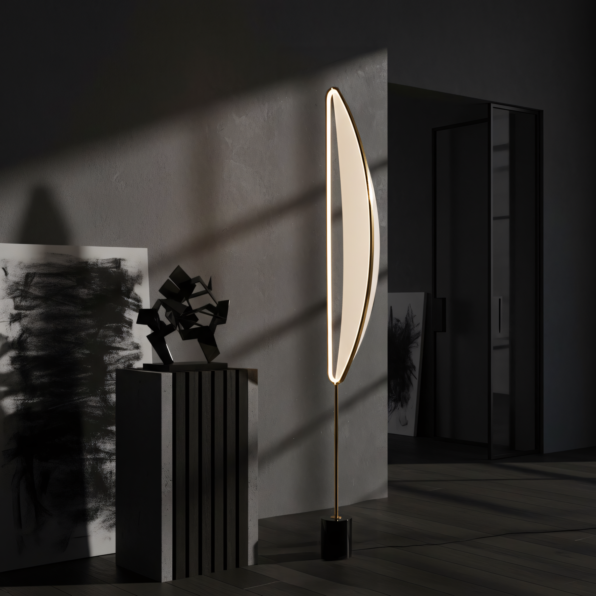 Lampa Stojąca Podłogowa Led G126-f Złota  9