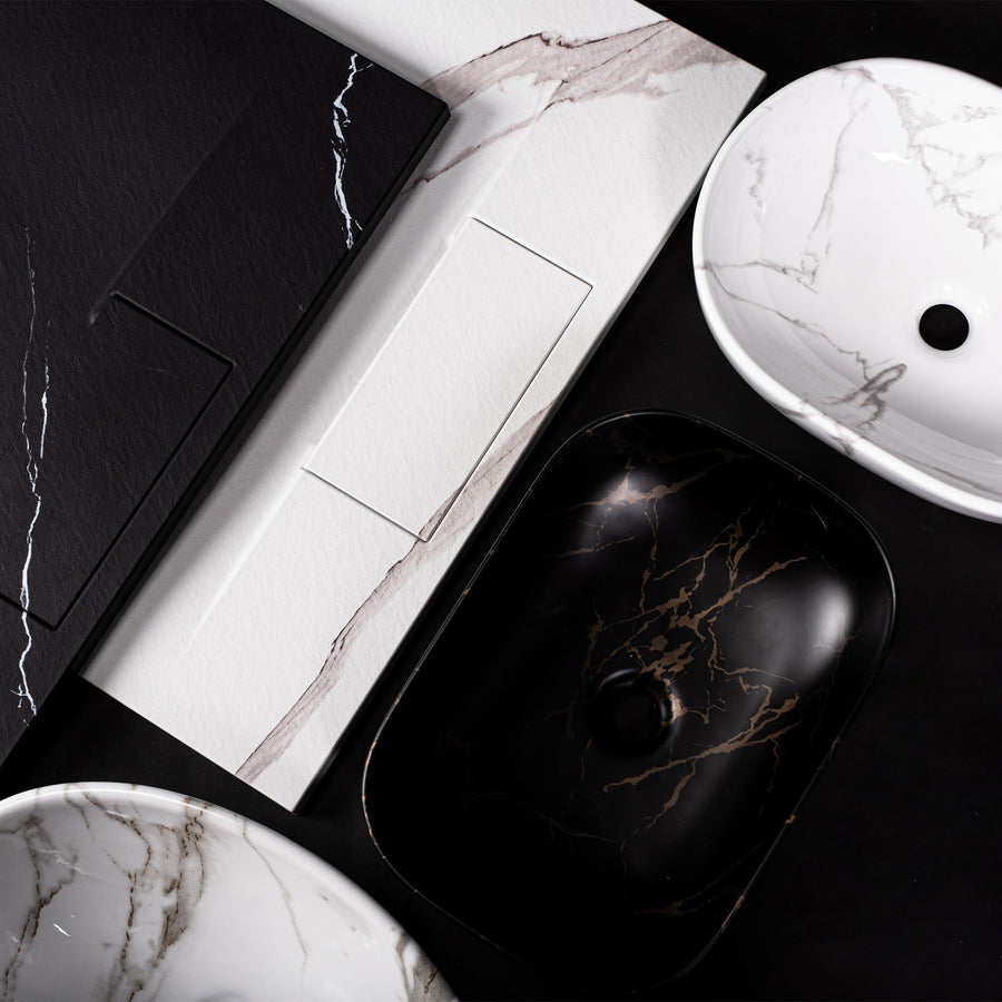 Umywalka Ceramiczna Wolnostojąca Blanka Marble Marmur