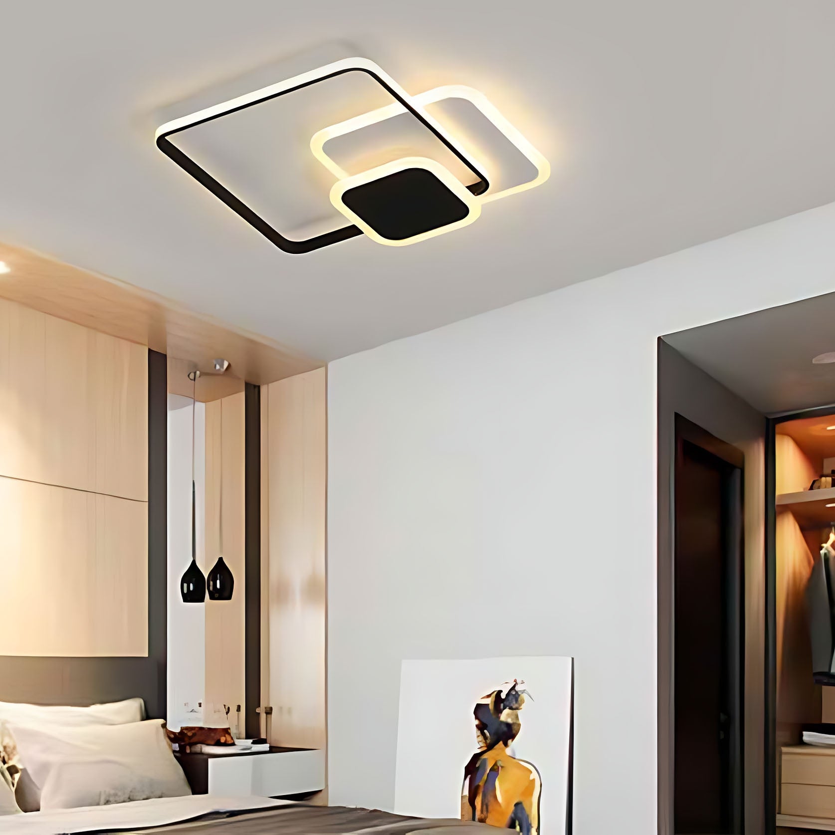 Lampa Sufitowa Lhj079-c Plafon Led Czarna  9