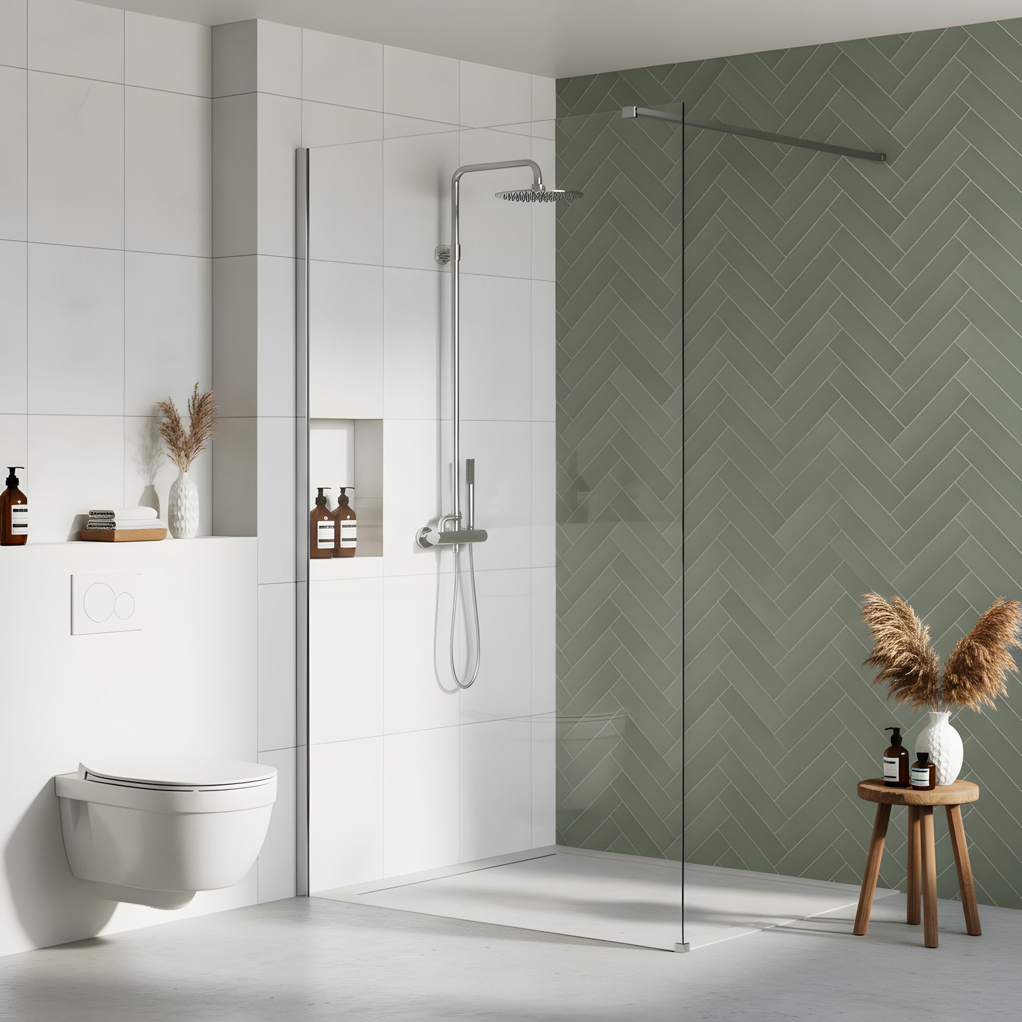 Kabina Prysznicowa Walk-in Rea Flexi Transparent / Chrome 140  2