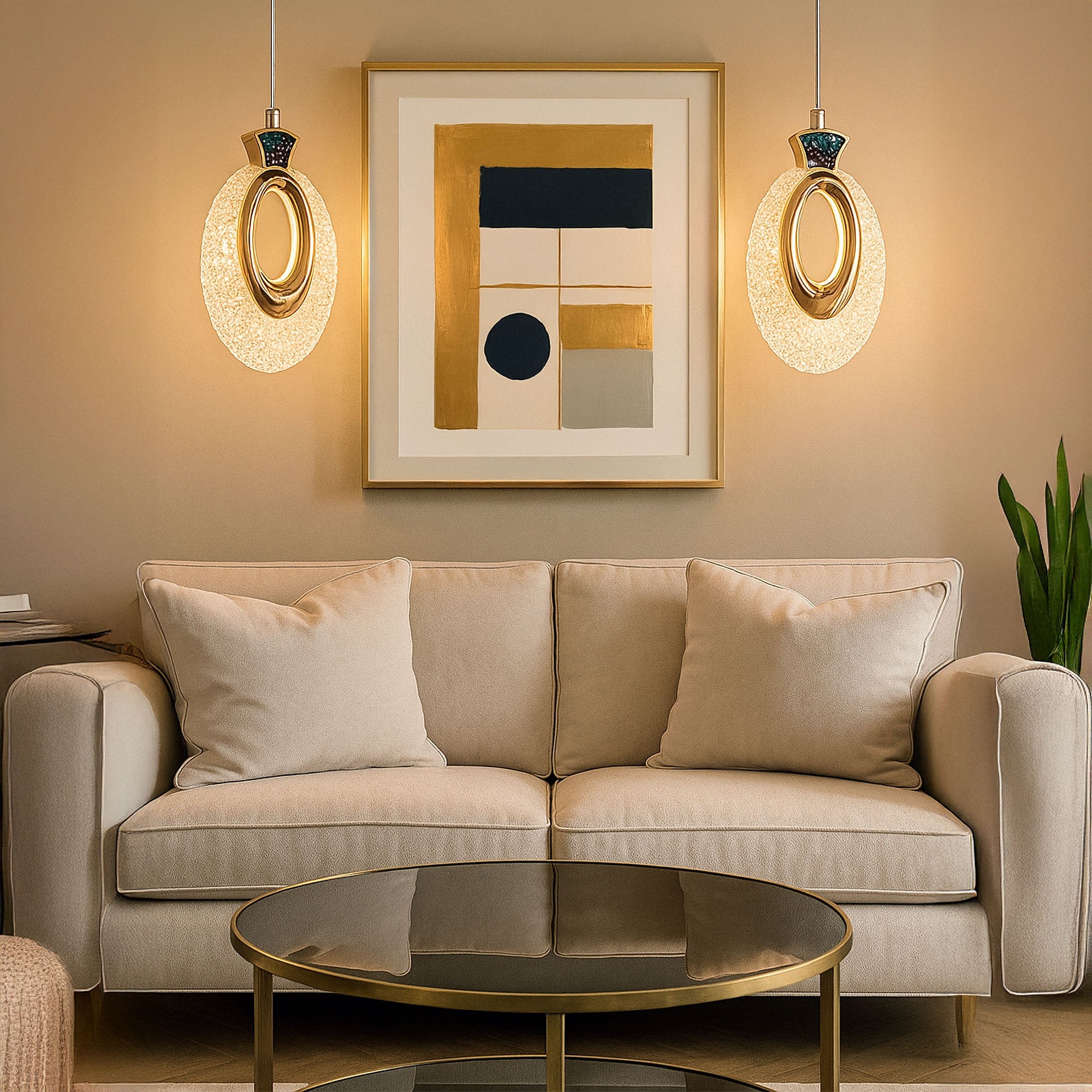 Lampa Wisząca Kryształowa Led Lhj109-1cp Jasne Różowe Złoto  2