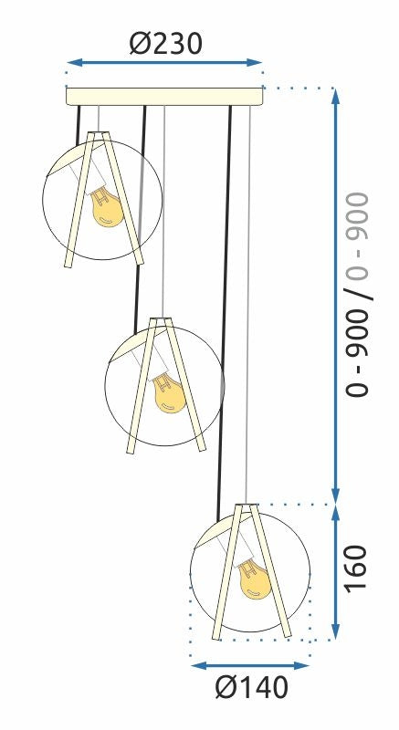Lampa wisząca APP1090-3CP Złota  7