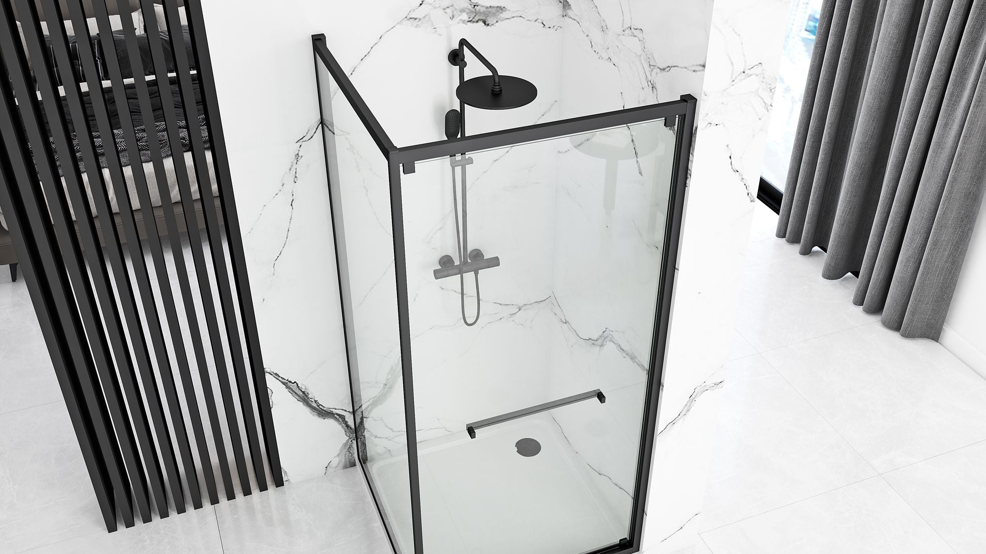 Kabina prysznicowa Rea Space In Black 80x100
