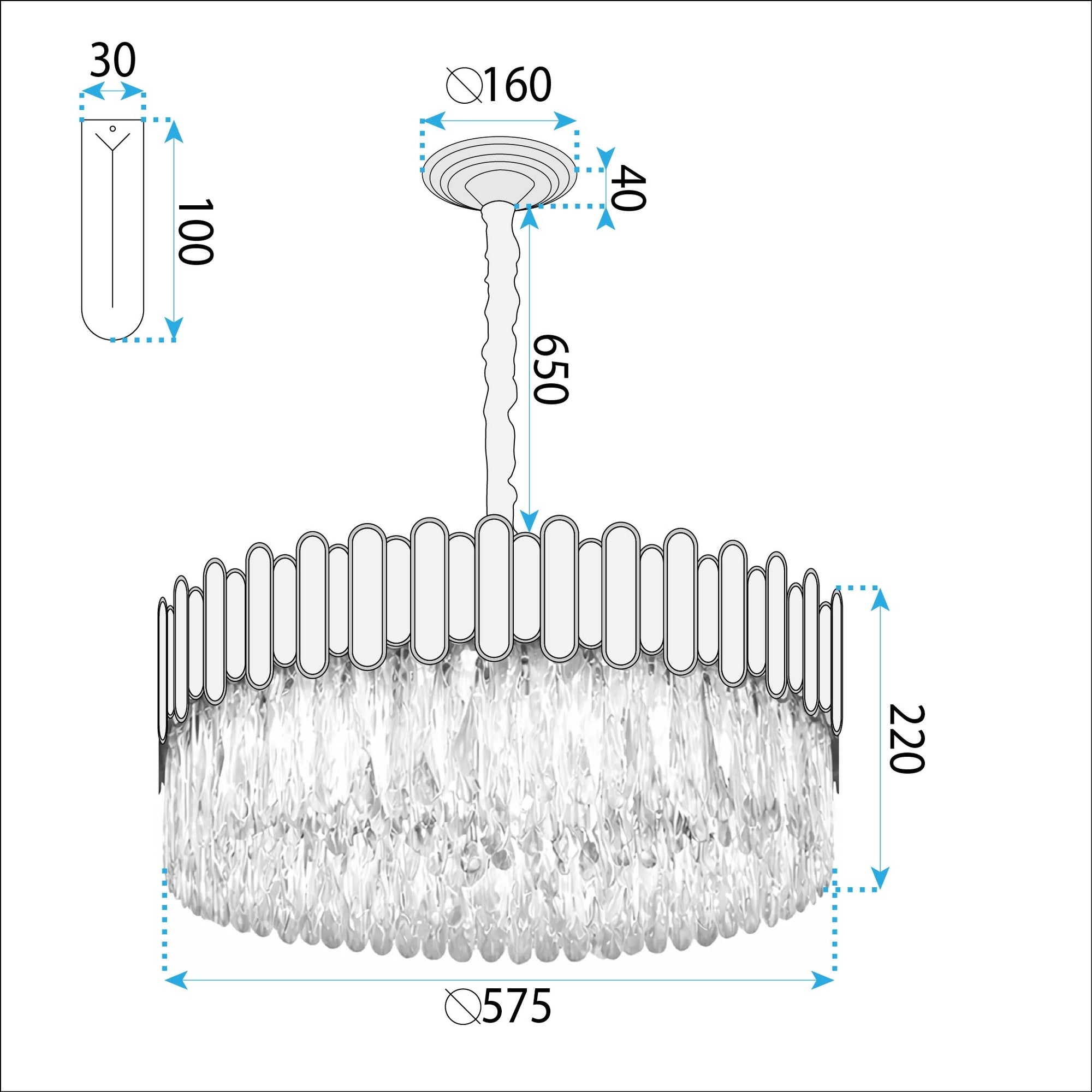 Lampa sufitowa wisząca APP1747-8CP 60 cm Złota  9