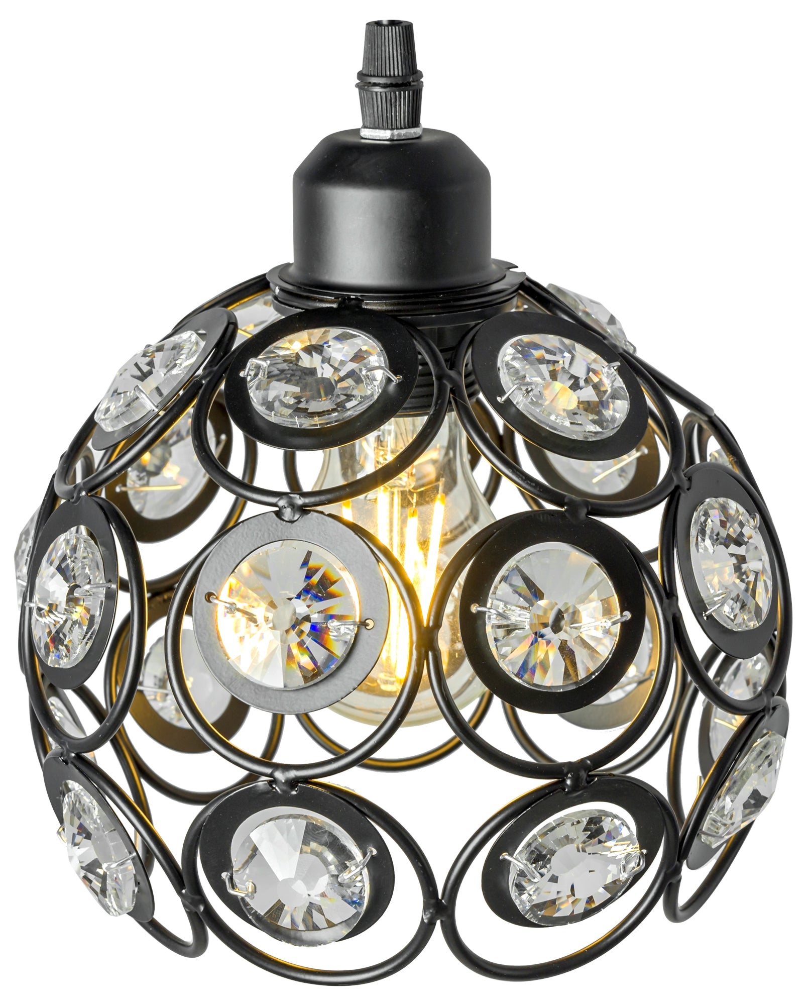 LAMPA WISZĄCA SUFITOWA KRYSZTAŁOWA APP206-1C Czarna  7