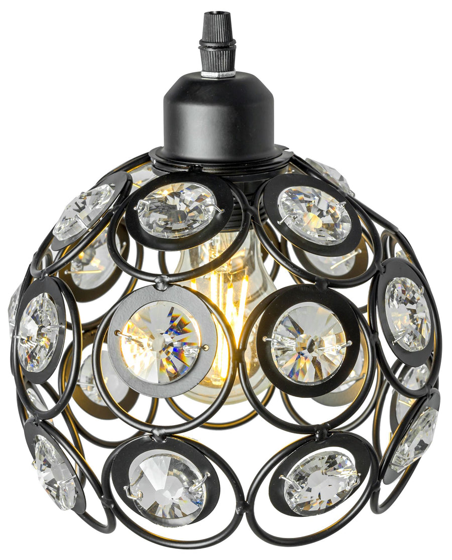 LAMPA WISZĄCA SUFITOWA KRYSZTAŁOWA APP206-1C Czarna